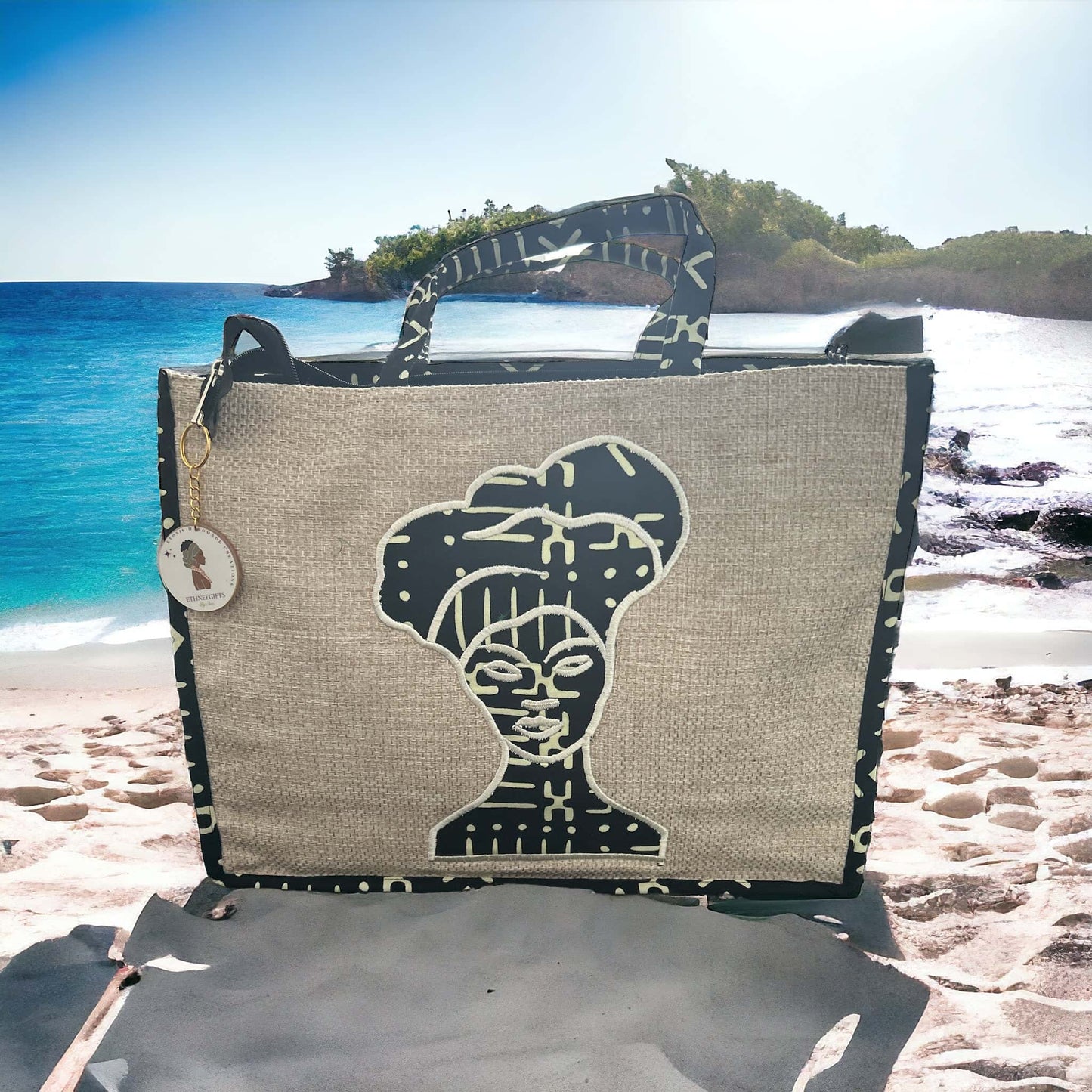ETHNEEK BURLAP TOTES BAG