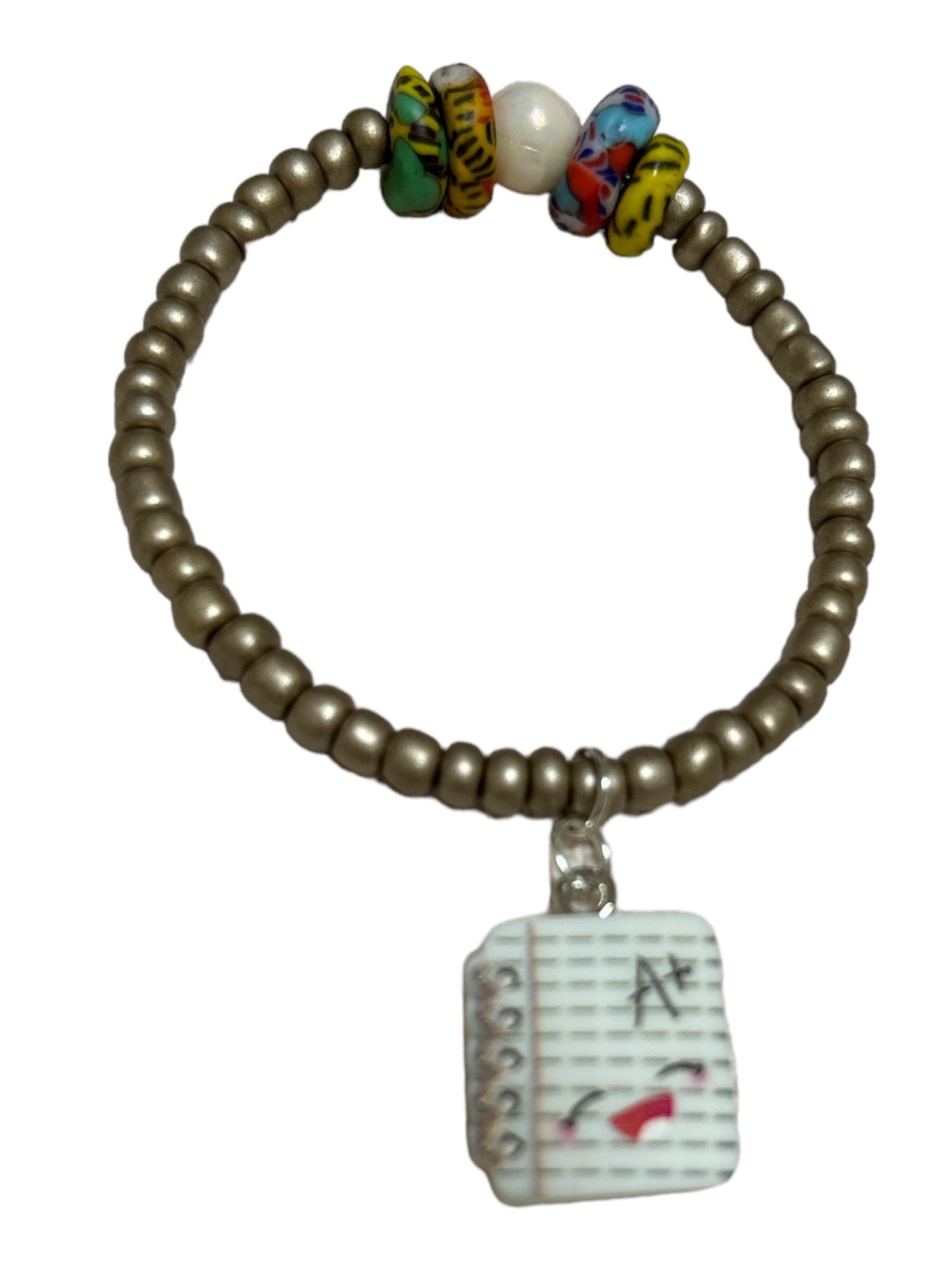 BRACELET KIDS Gold Krobo Flat Stones NOTEBOOK