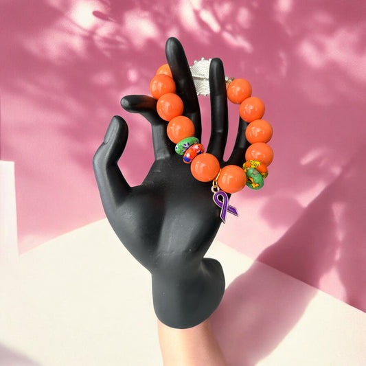 ALZHEIMER BRACELETS Krobo & Orange Beads