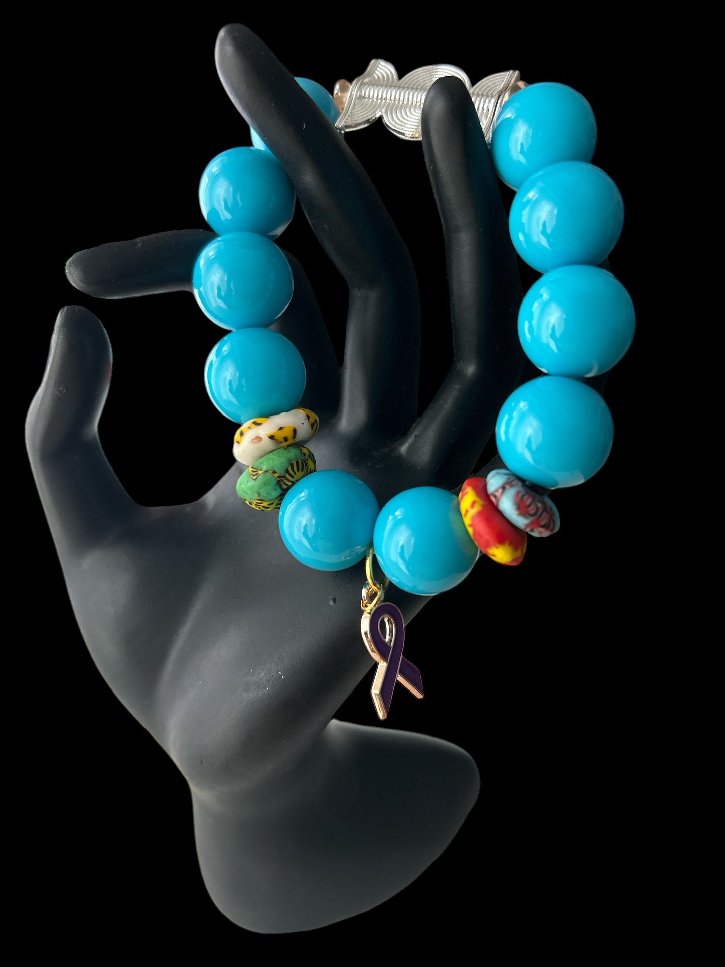 ALZHEIMER BRACELETS Krobo & BLUE SEA Beads