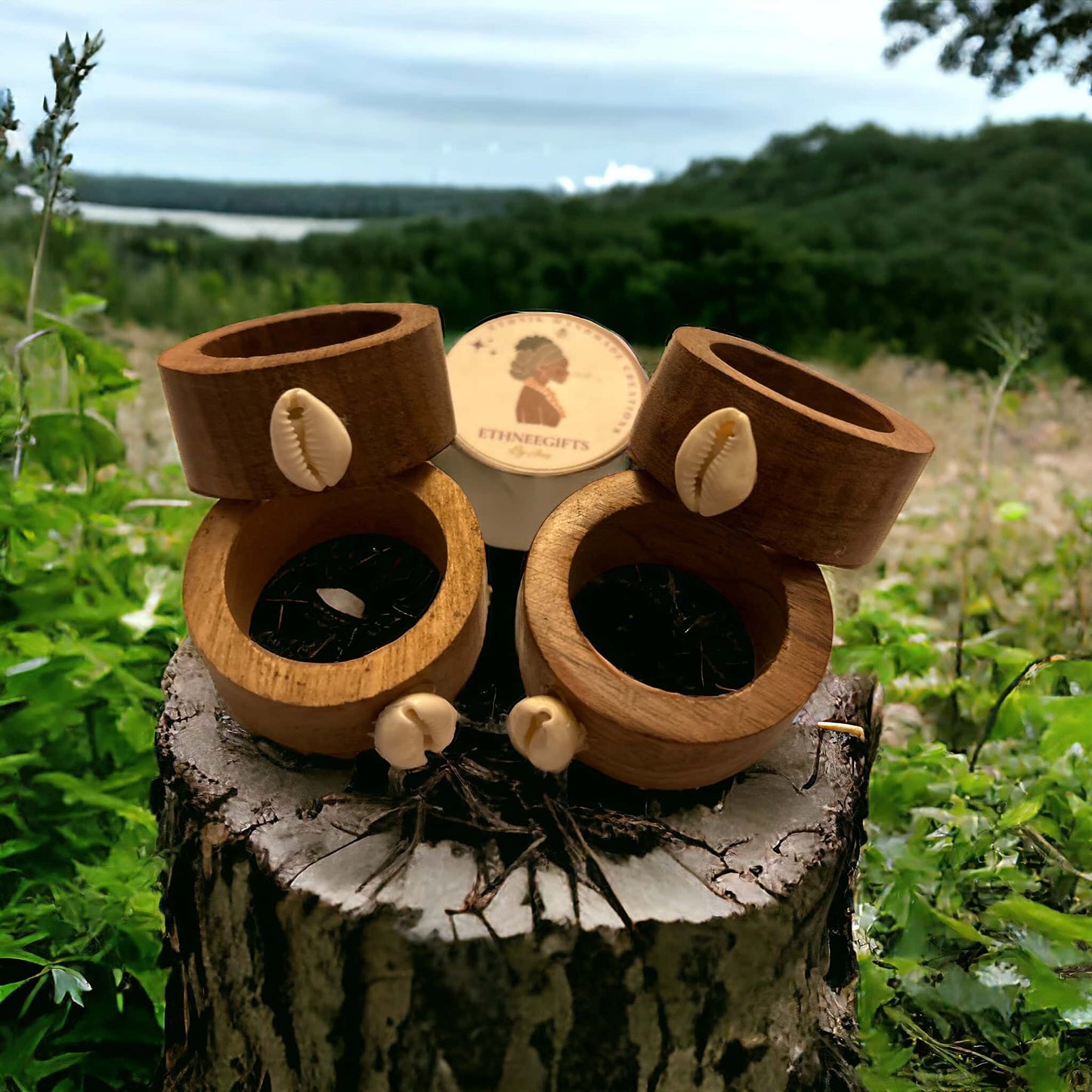 NAPKINS WOOD RINGS ROND (2 Set of 2) 4