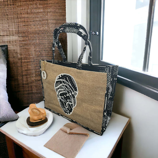 ETHNEEK BURLAP TOTES BAG