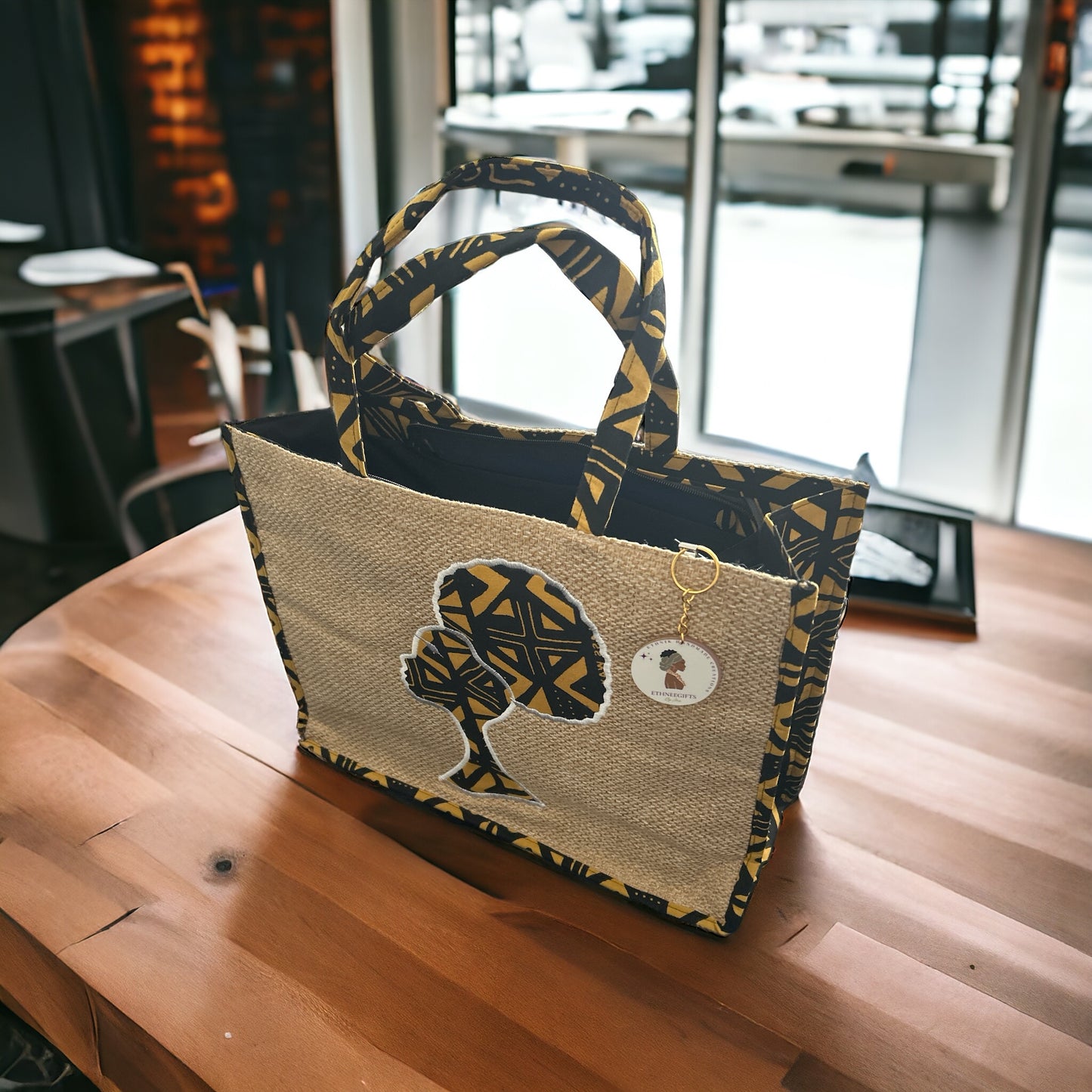 ETHNEEK BURLAP TOTES BAG
