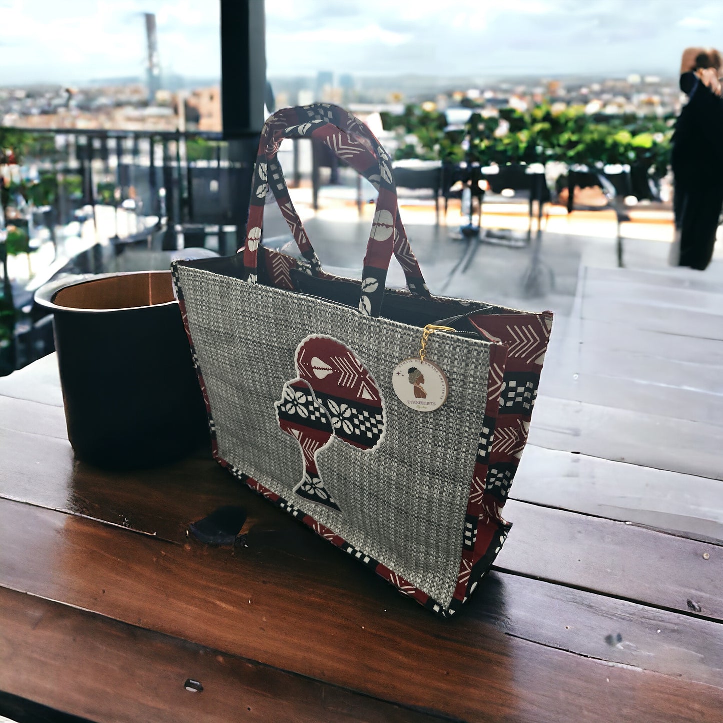 ETHNEEK BURLAP TOTES BAG