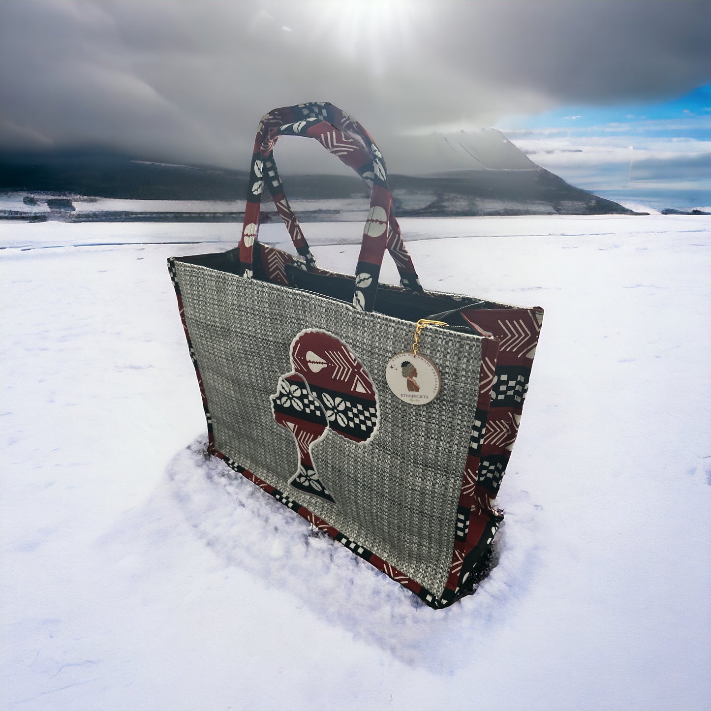 ETHNEEK BURLAP TOTES BAG