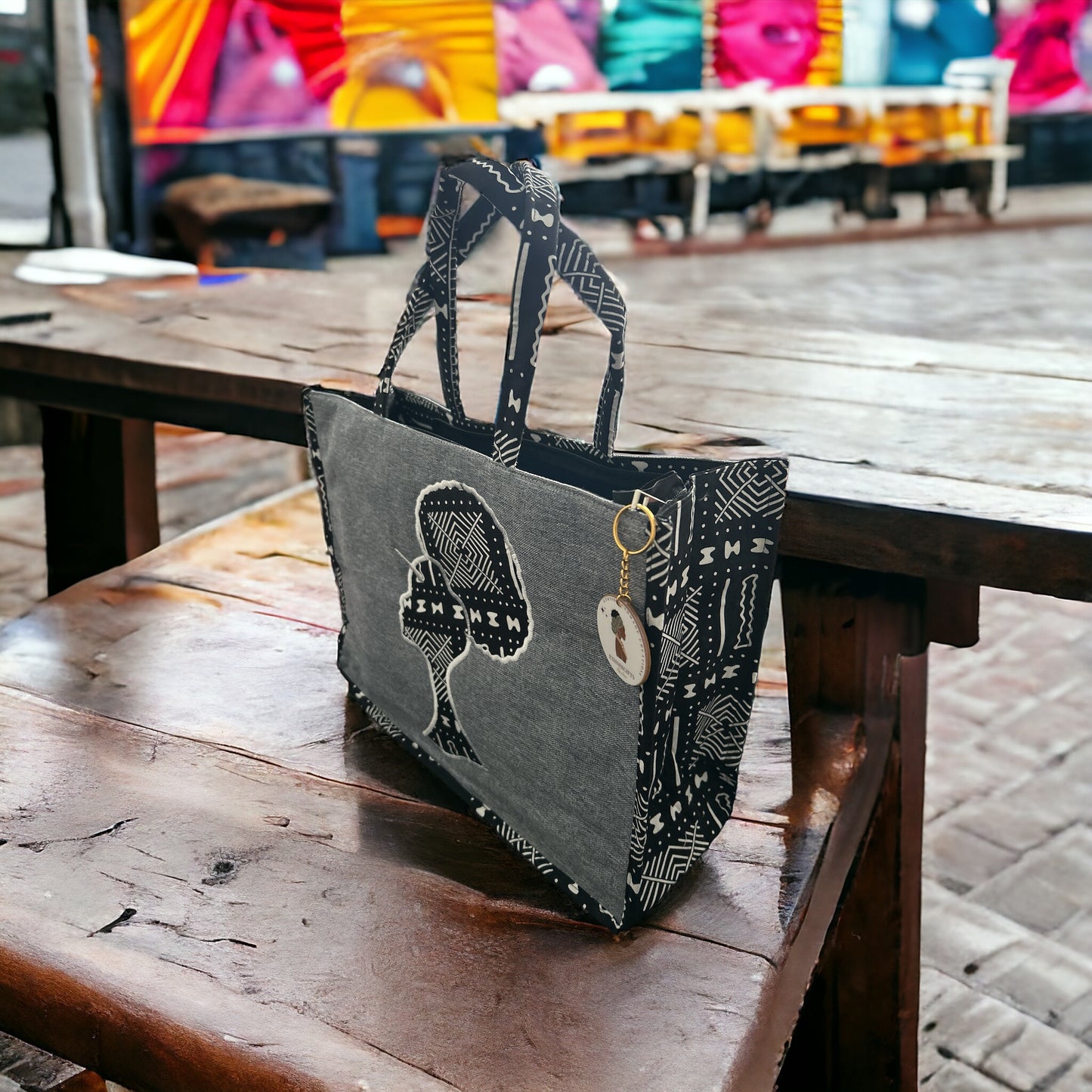 ETHNEEK BURLAP TOTES BAG