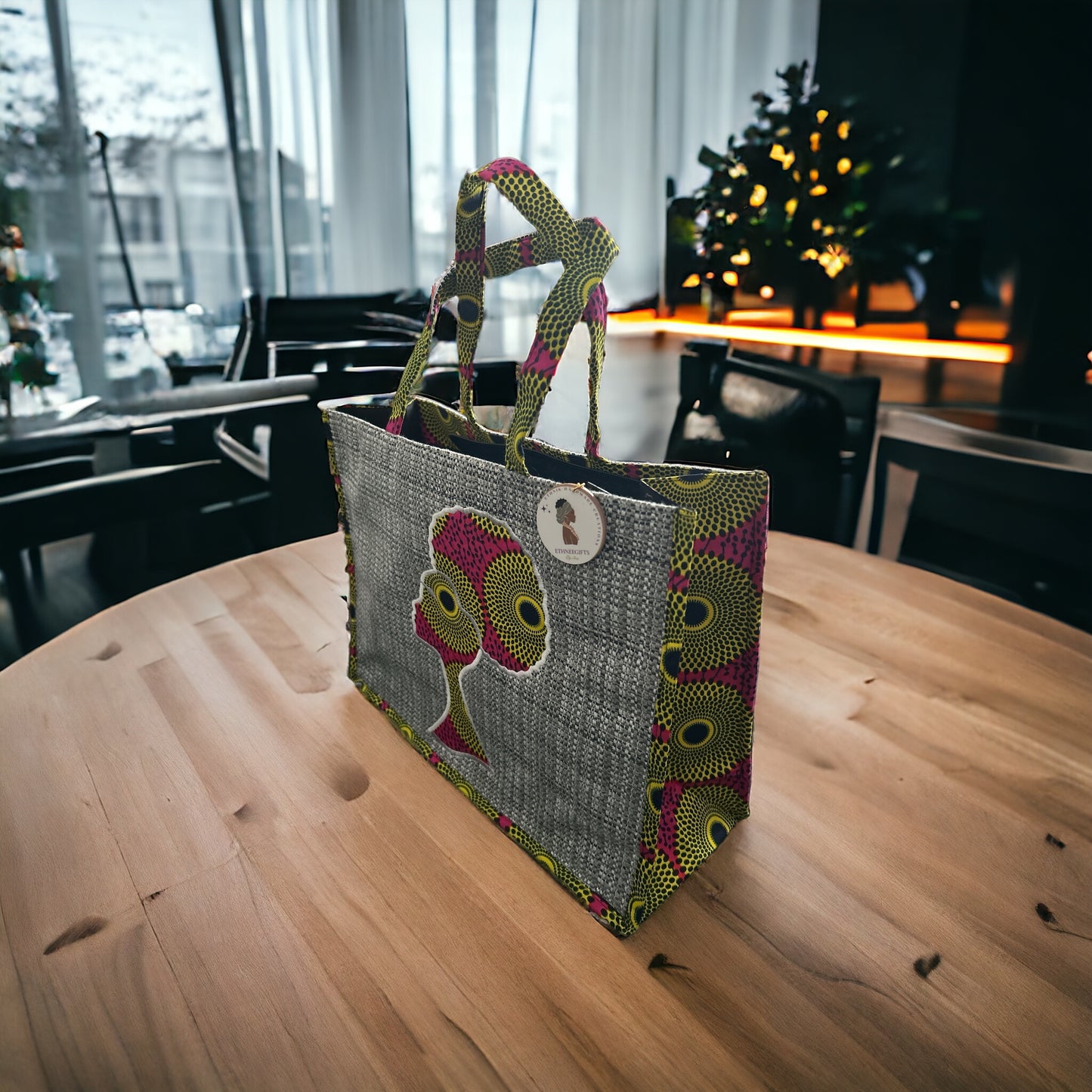 ETHNEEK BURLAP TOTES BAG