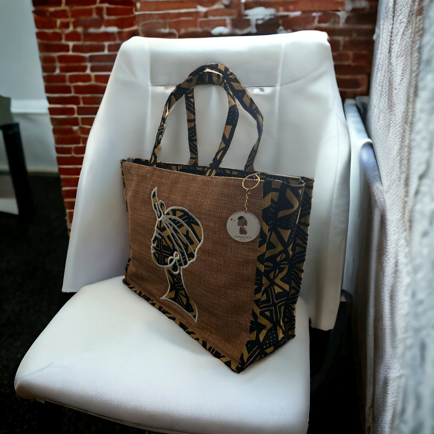 ETHNEEK BURLAP TOTES BAG