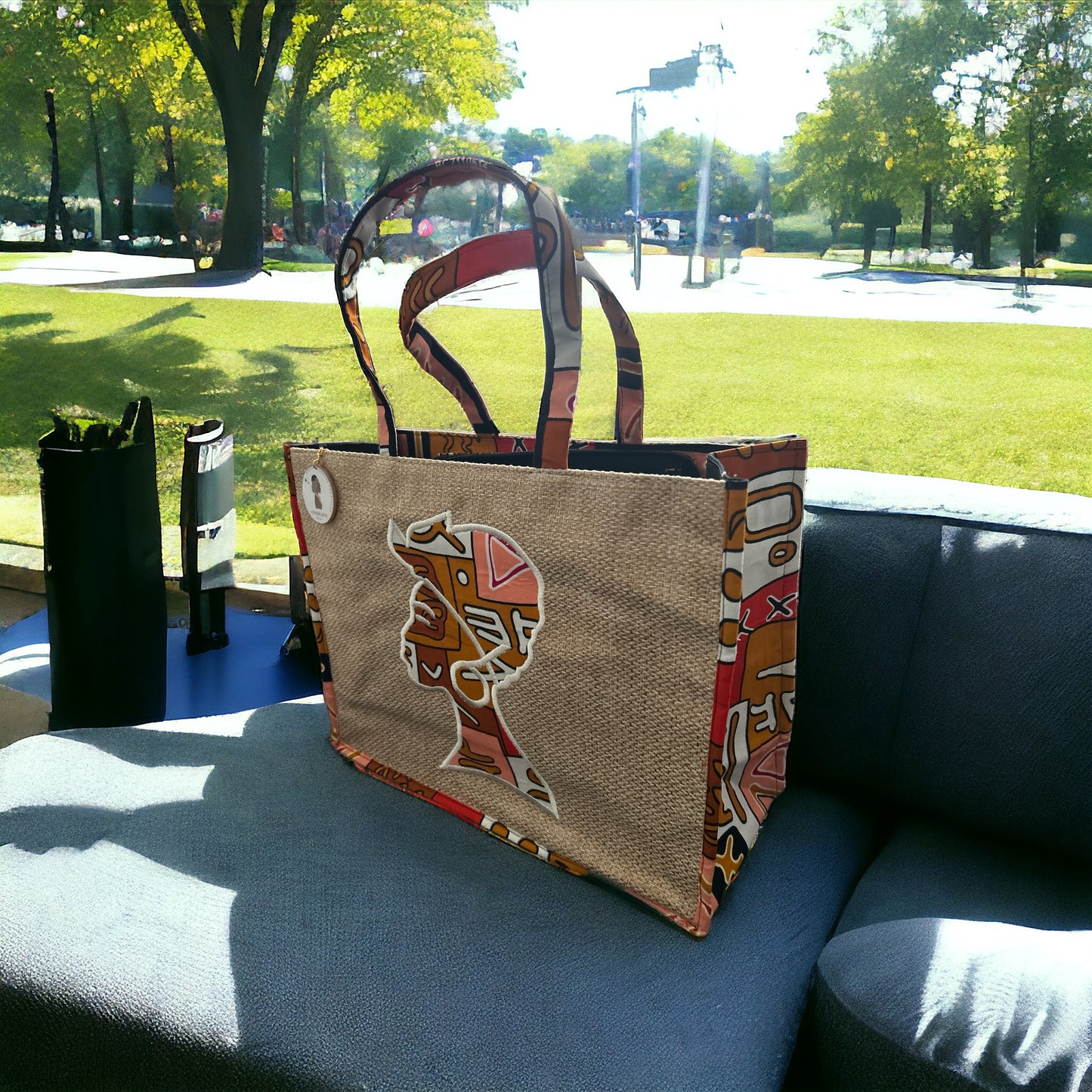 ETHNEEK BURLAP TOTES BAG