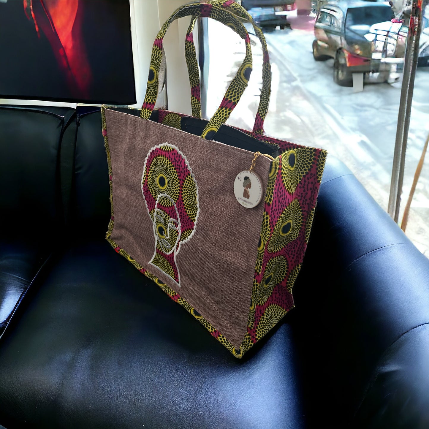 ETHNEEK BURLAP TOTES BAG