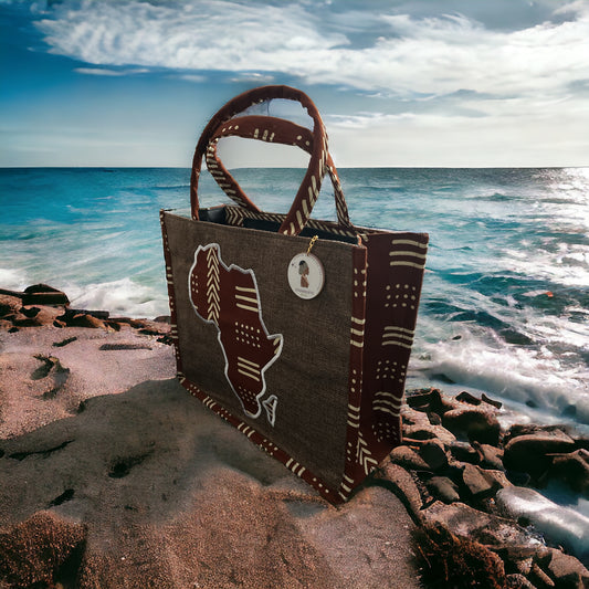 ETHNEEK BURLAP TOTES BAG