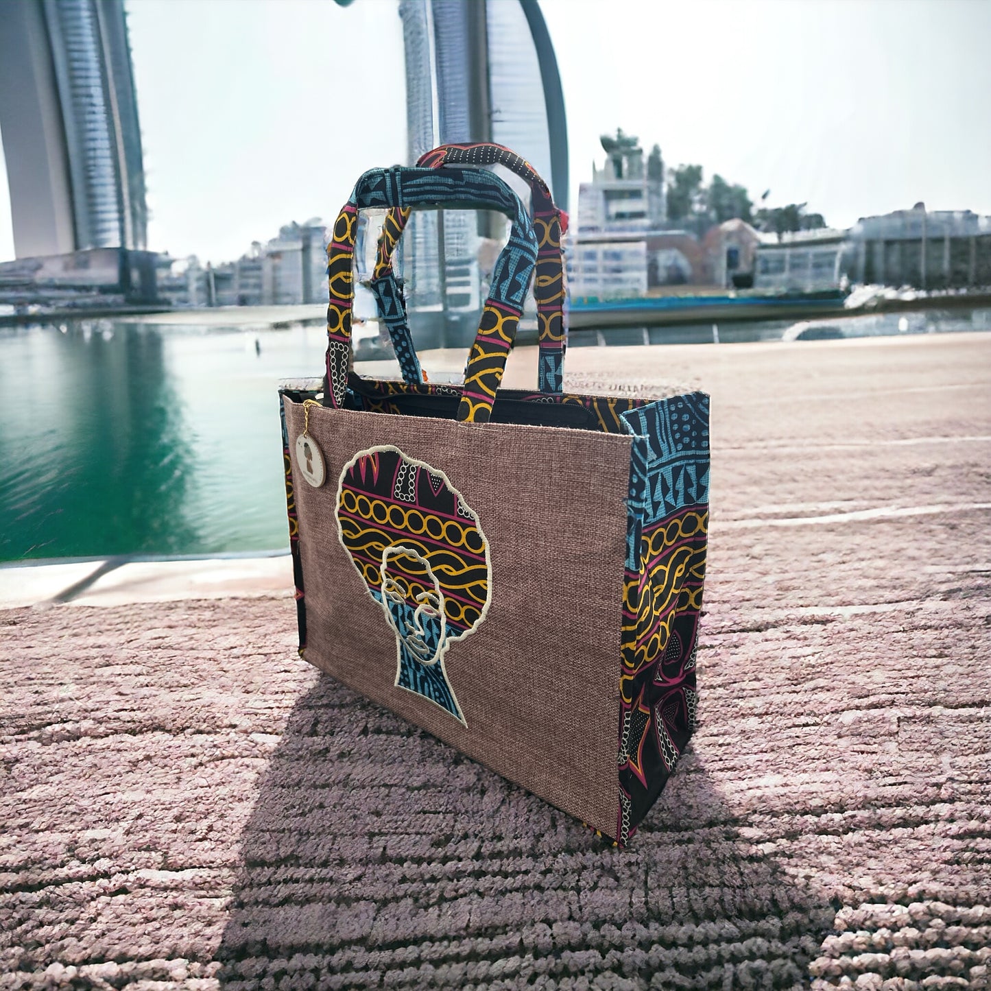 ETHNEEK BURLAP TOTES BAG