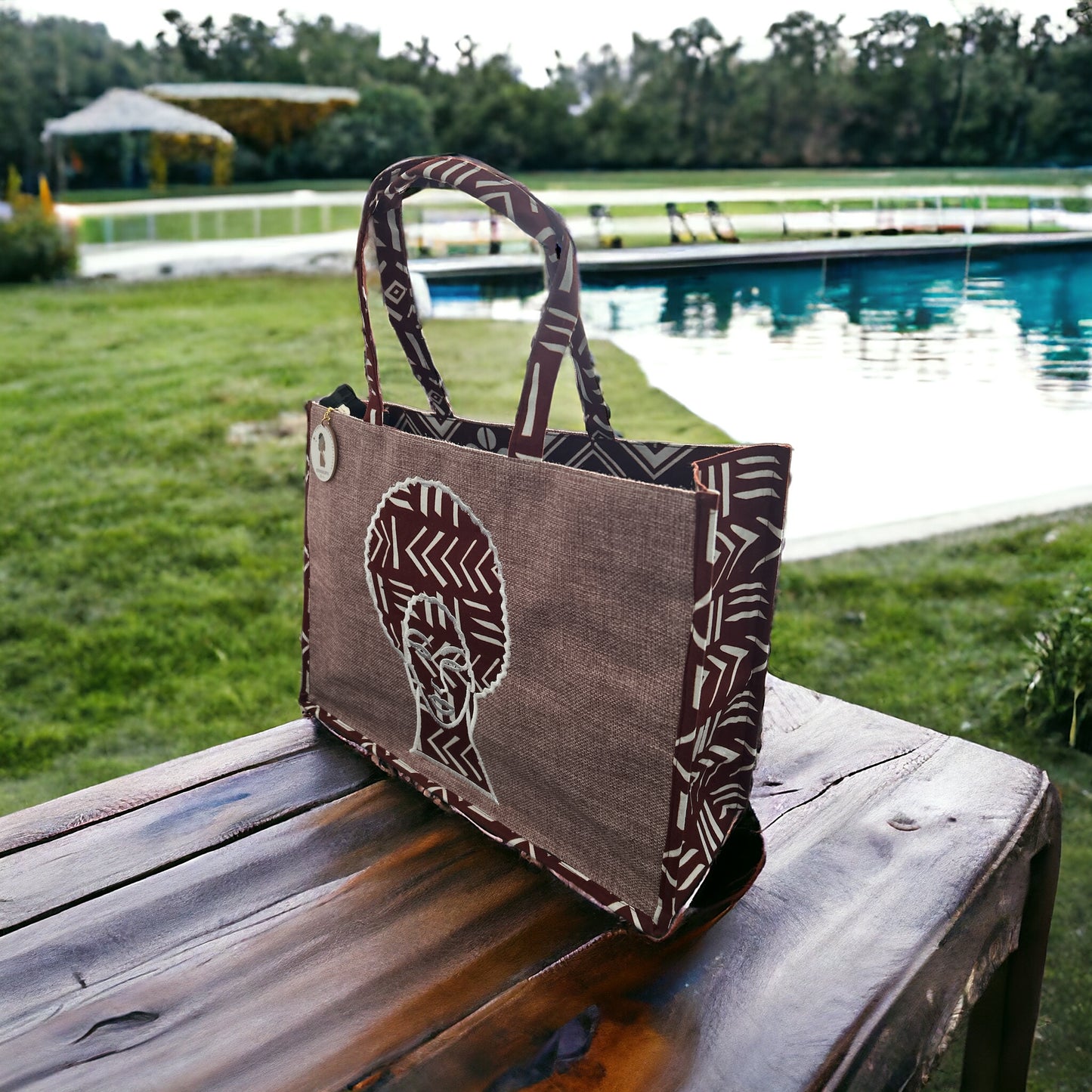 ETHNEEK BURLAP TOTES BAG