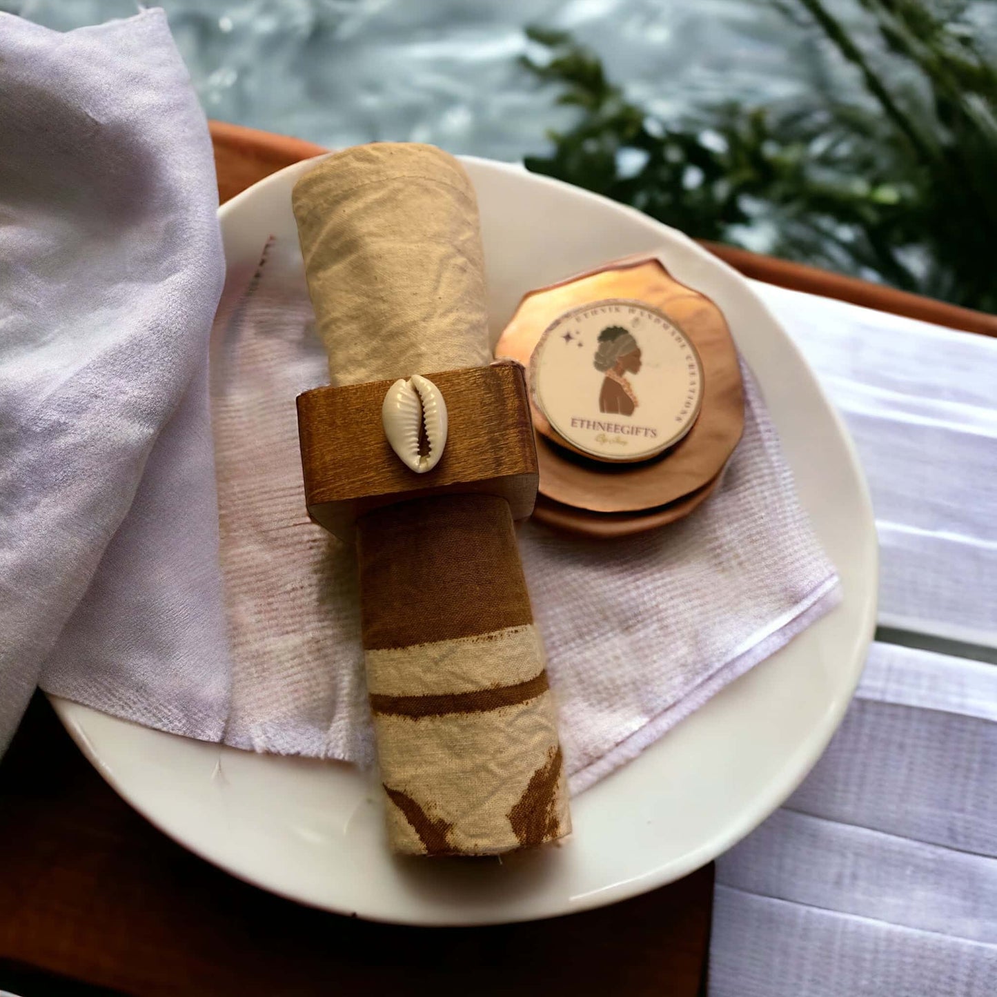 NAPKINS WOOD RINGS SQUARE (1 Set of 2)