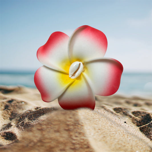 Medium Flower Clip Hair Red - ETHNEEGIFTS