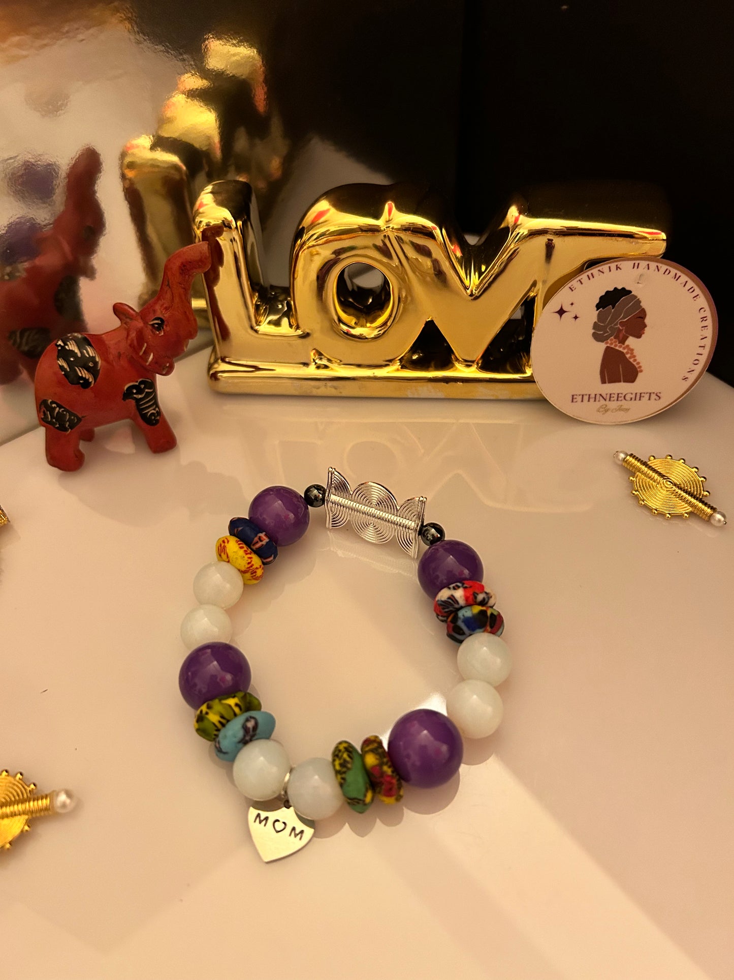 ETHNEEGIFTS - QUEEN MOTHER BRACELET "Mom"