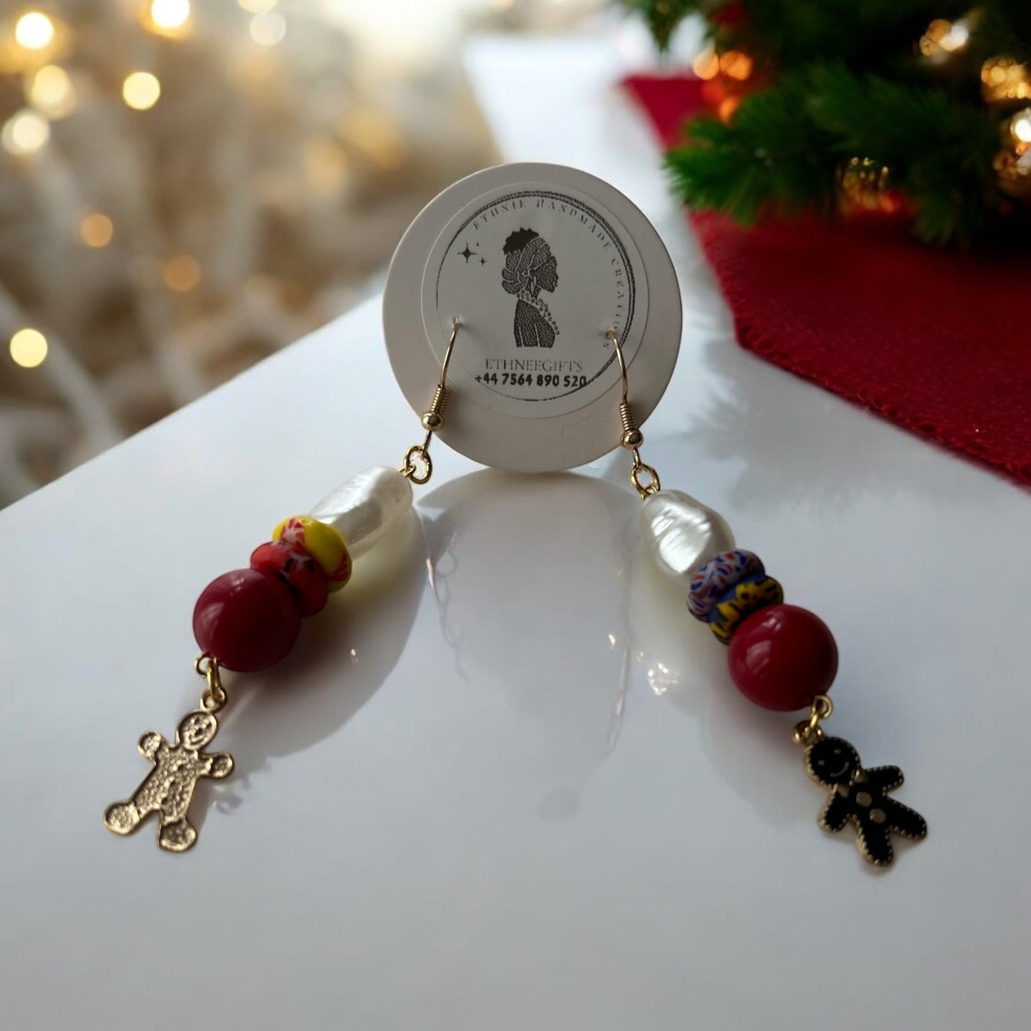 ETHNEEGIFTS XMAS Earrings Beads & Krobo