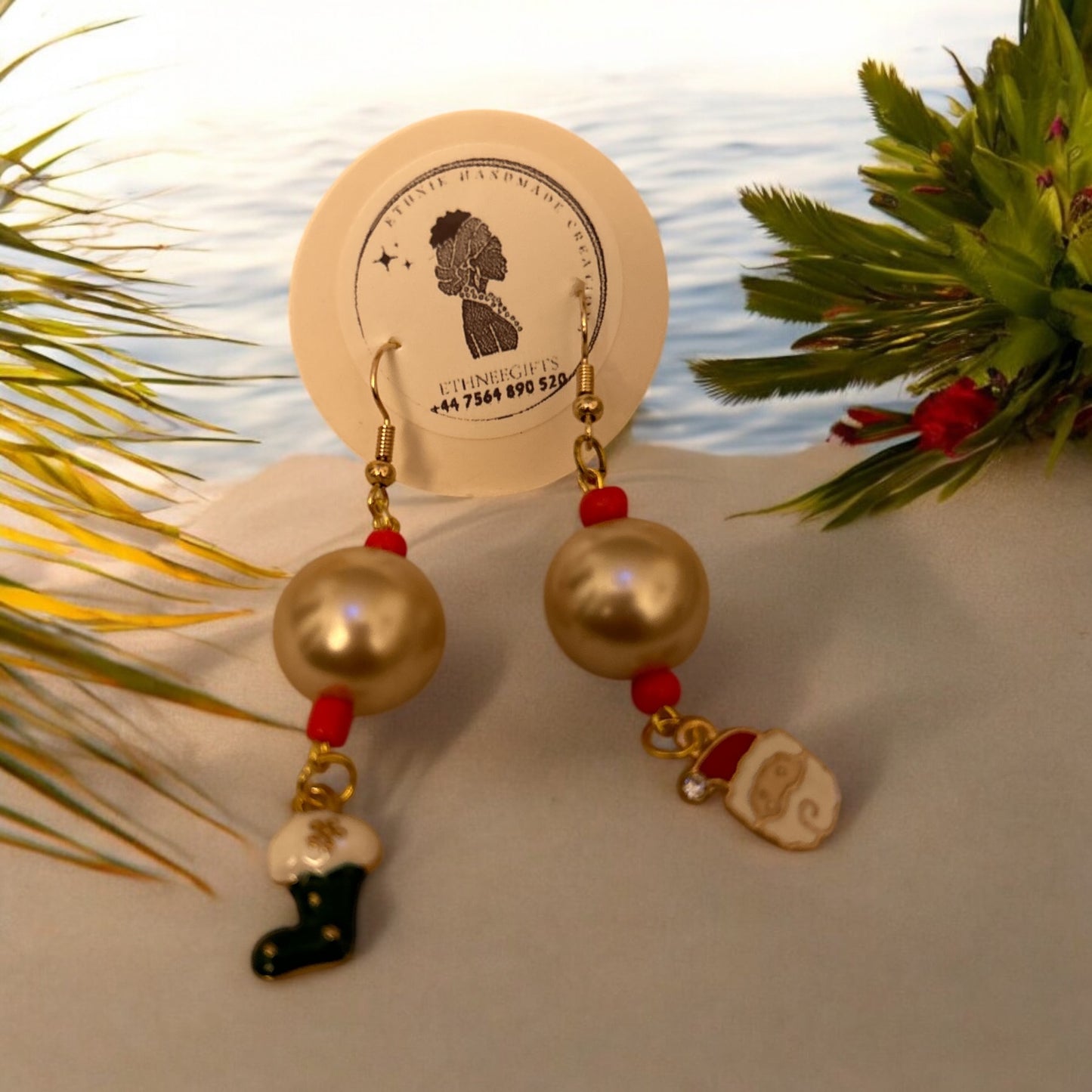 ETHNEEGIFTS XMAS Earrings Beads & Krobo