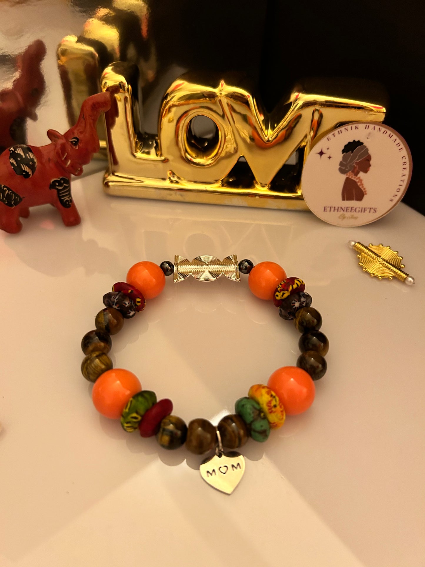 ETHNEEGIFTS - QUEEN MOTHER BRACELET "Mom"