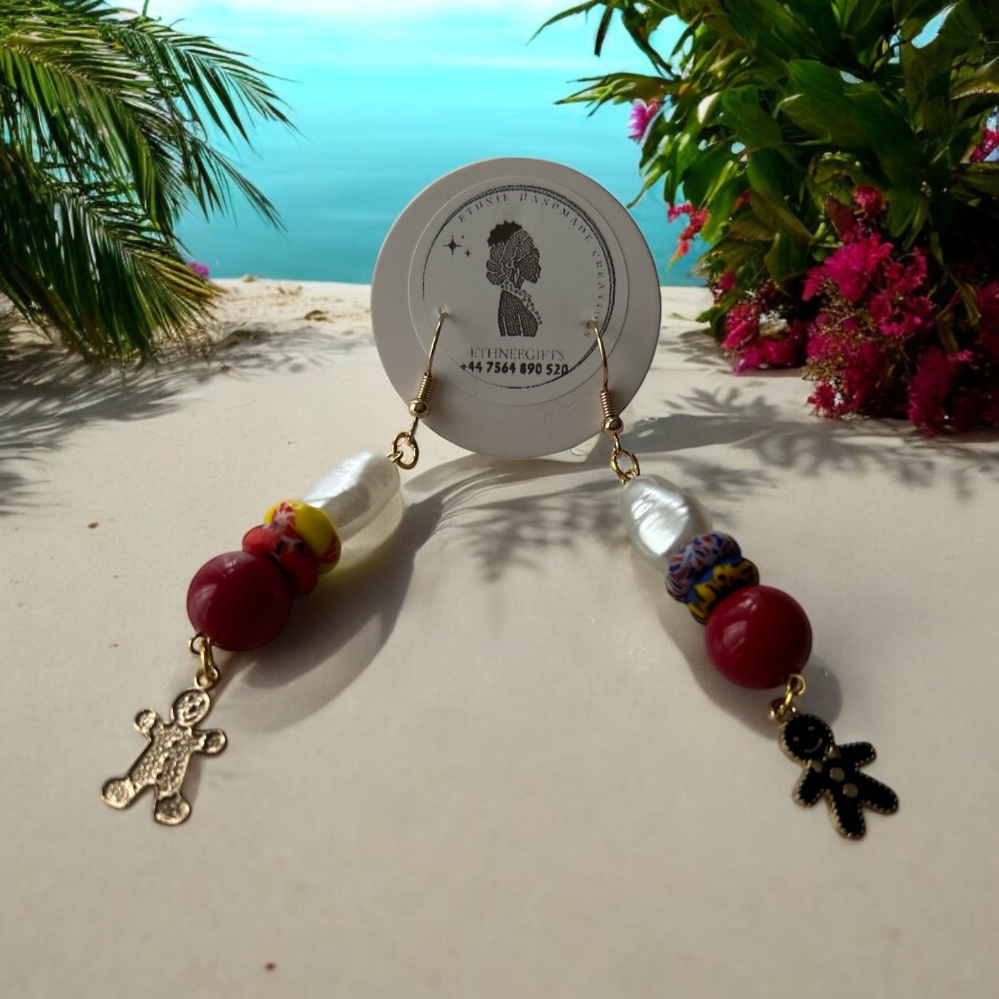 ETHNEEGIFTS XMAS Earrings Beads & Krobo