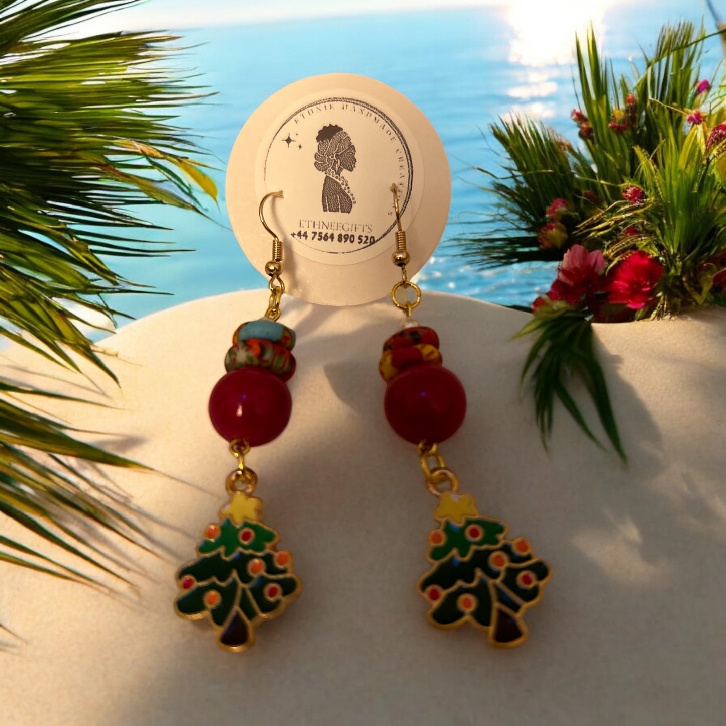 ETHNEEGIFTS XMAS Earrings Beads & Krobo