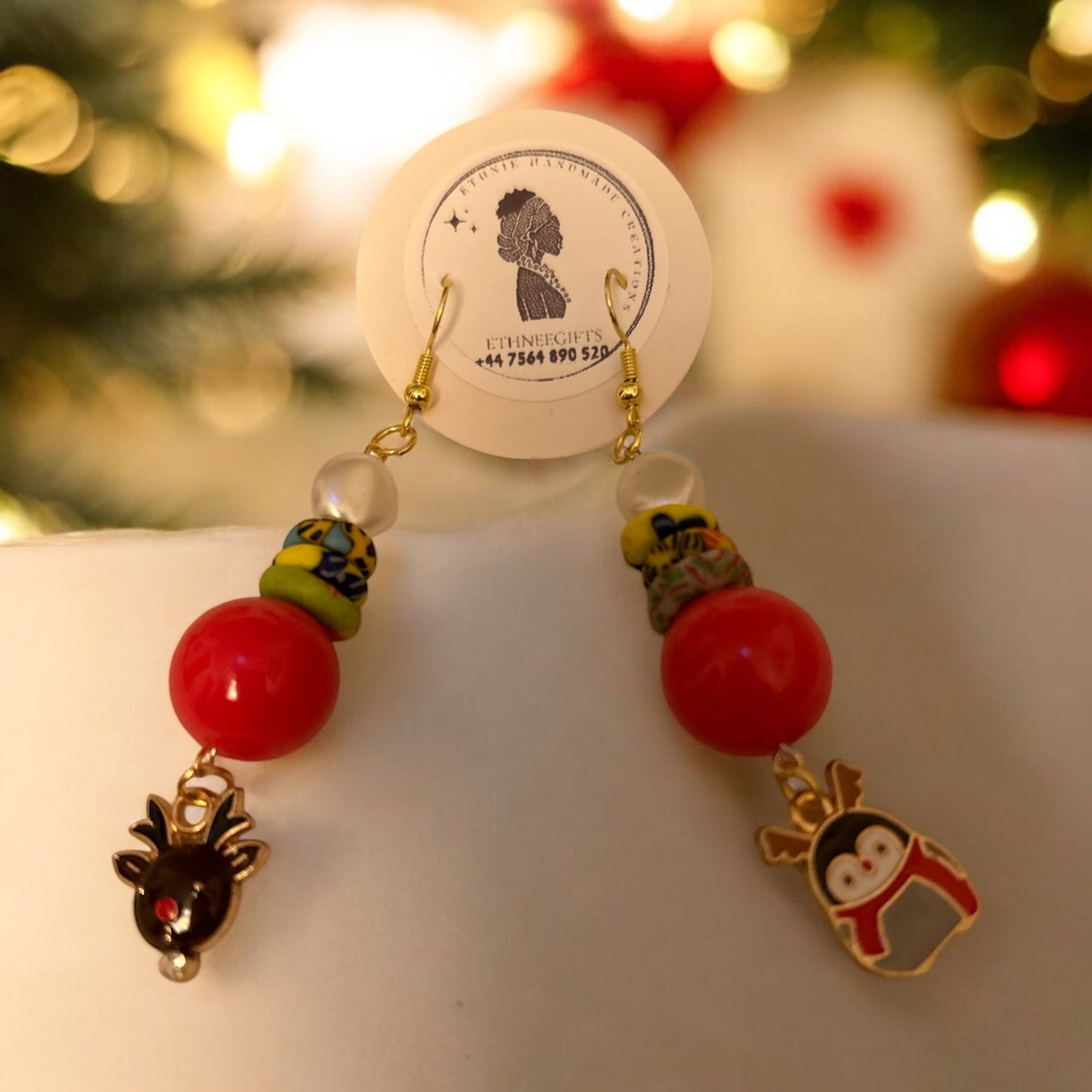 ETHNEEGIFTS XMAS Earrings Beads & Krobo