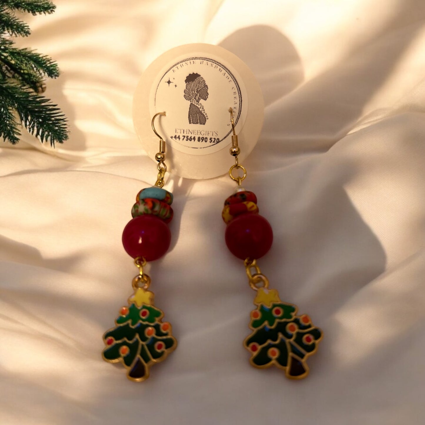 ETHNEEGIFTS XMAS Earrings Beads & Krobo