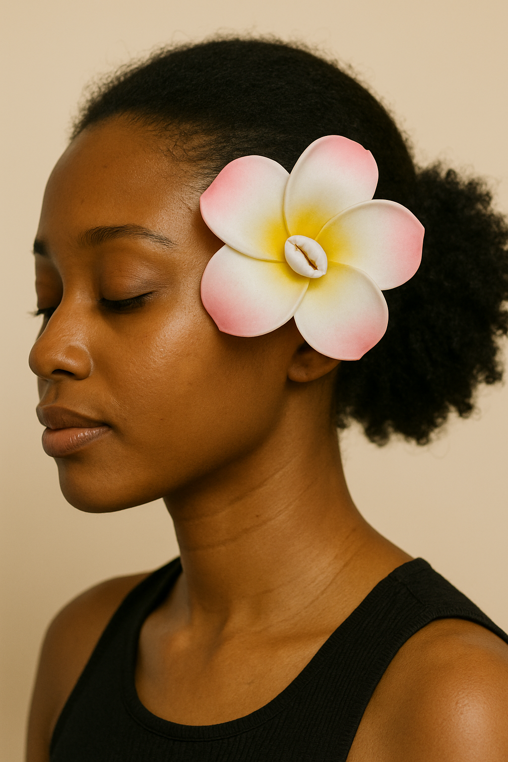 Large Flower Clip Hair Salmon - ETHNEEGIFTS