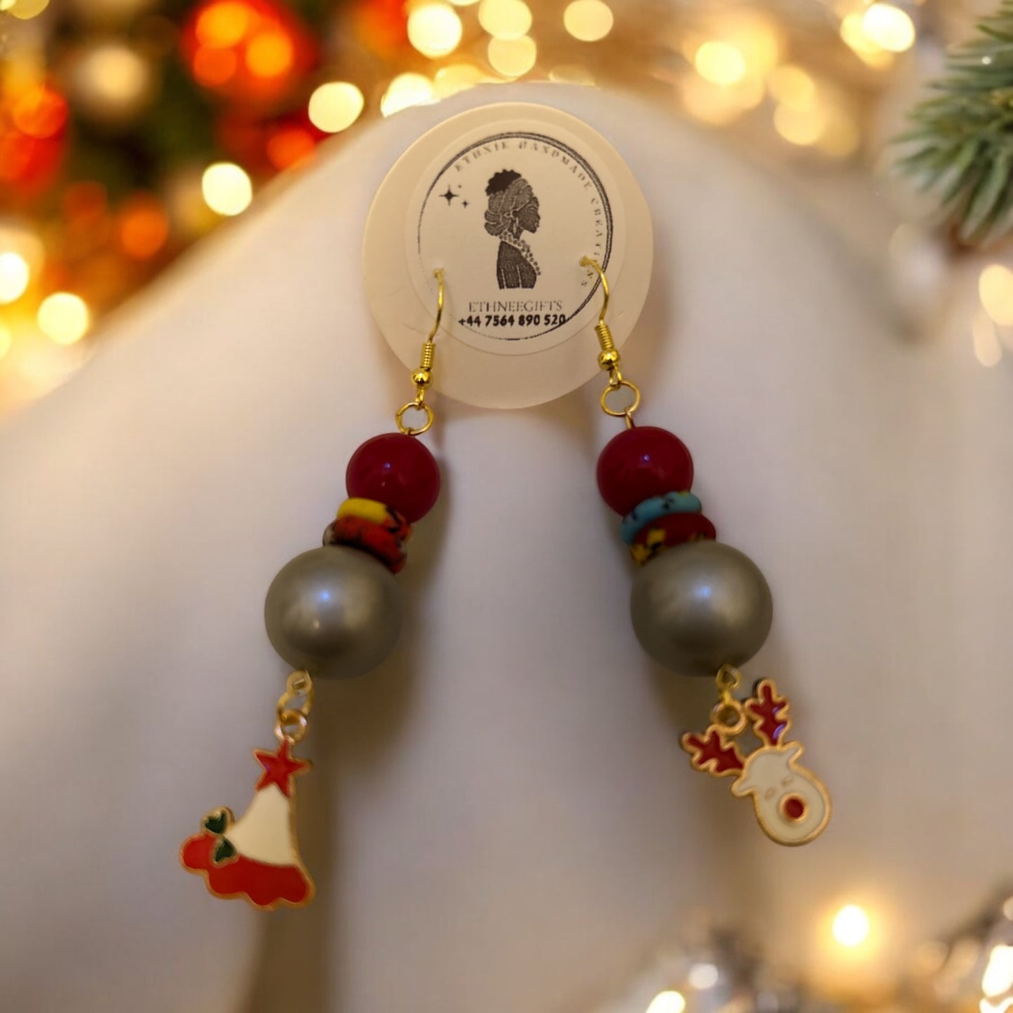 ETHNEEGIFTS XMAS Earrings Beads & Krobo