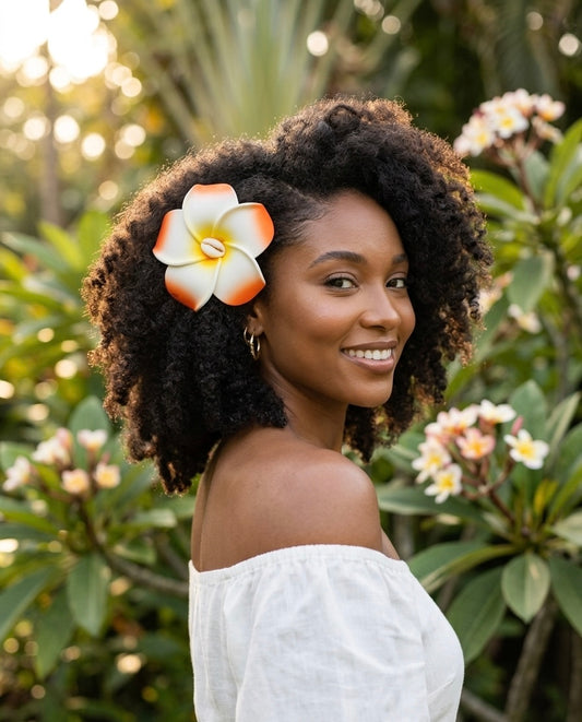 Large Flower Clip Hair Red - ETHNEEGIFTS