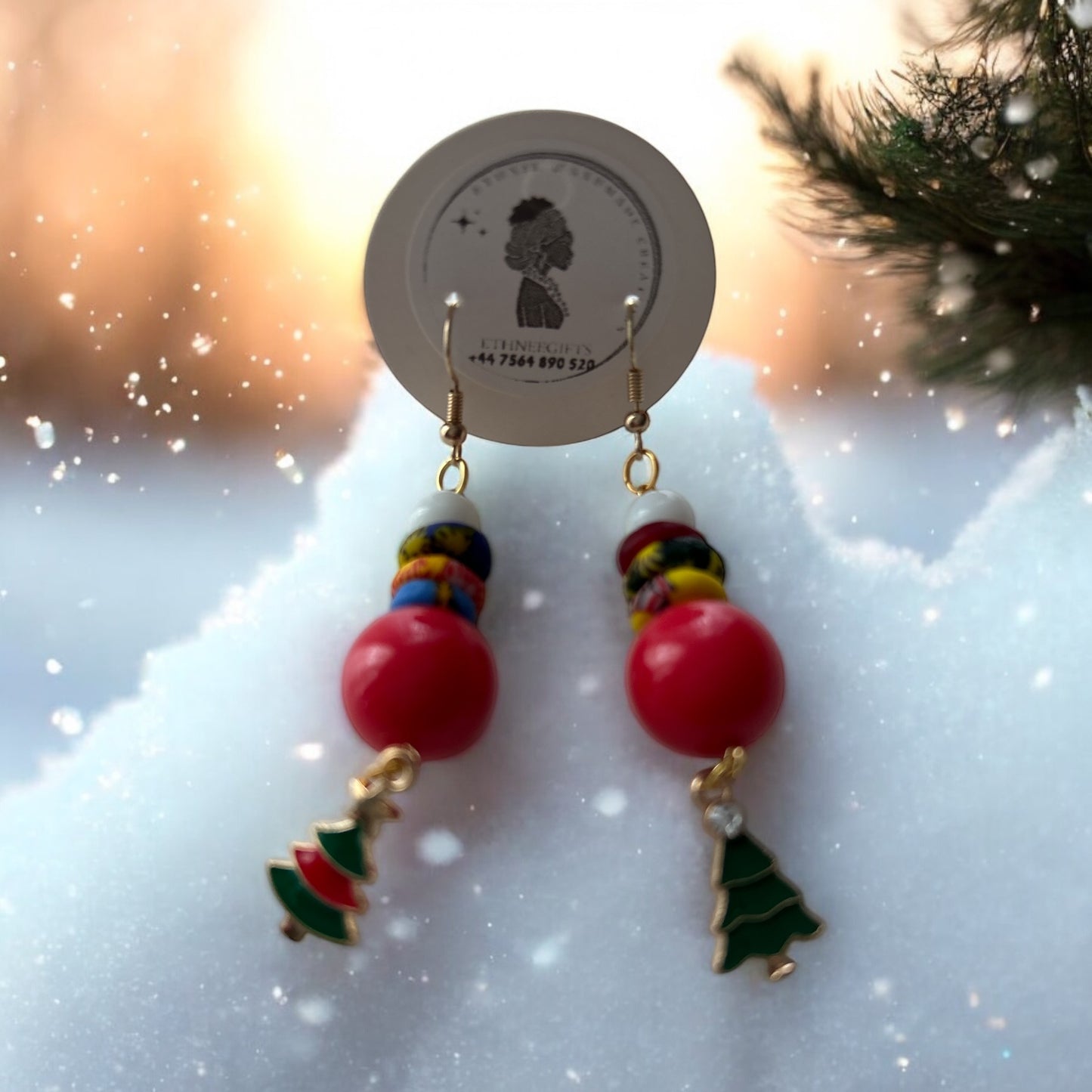 ETHNEEGIFTS XMAS Earrings Beads & Krobo