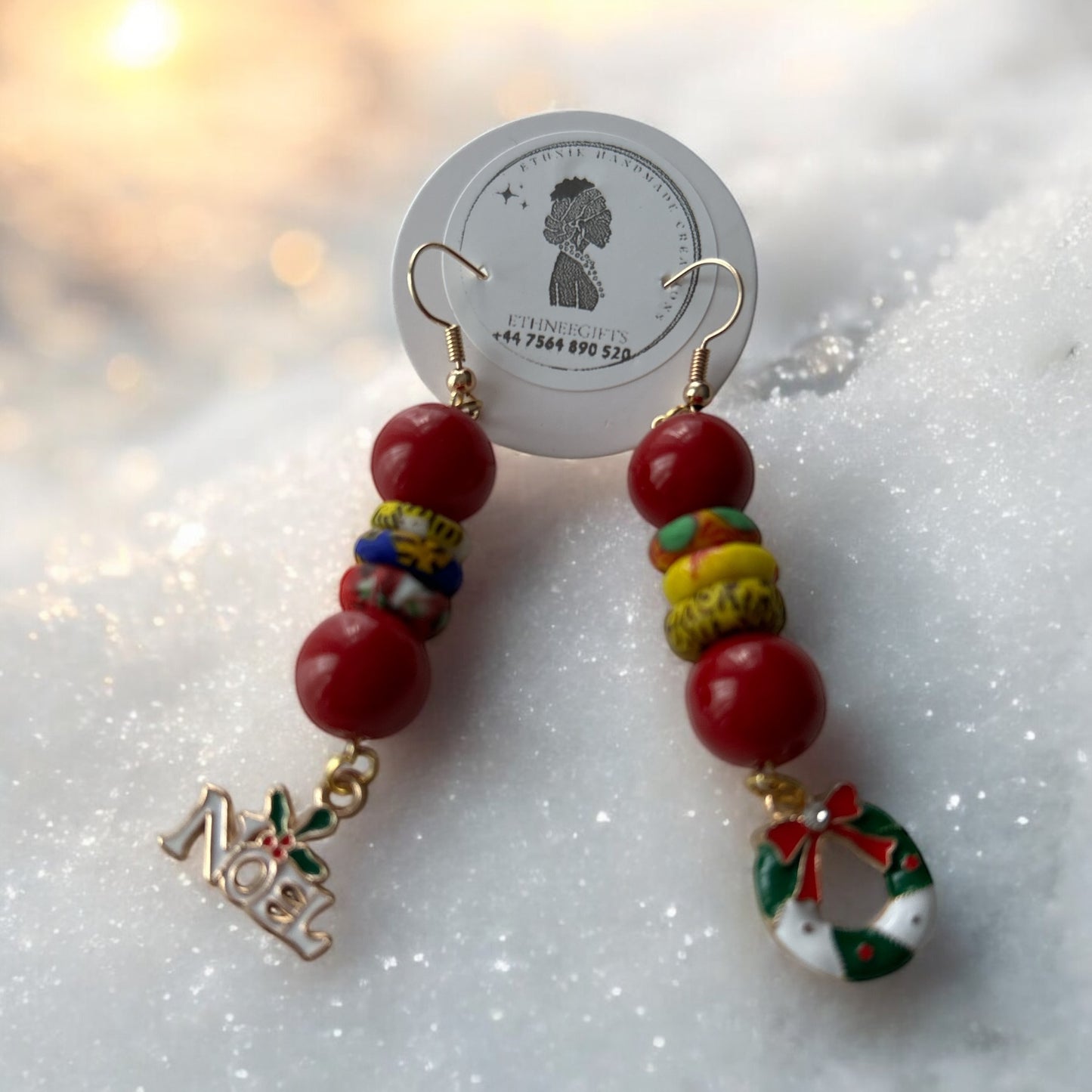 ETHNEEGIFTS XMAS Earrings Beads & Krobo