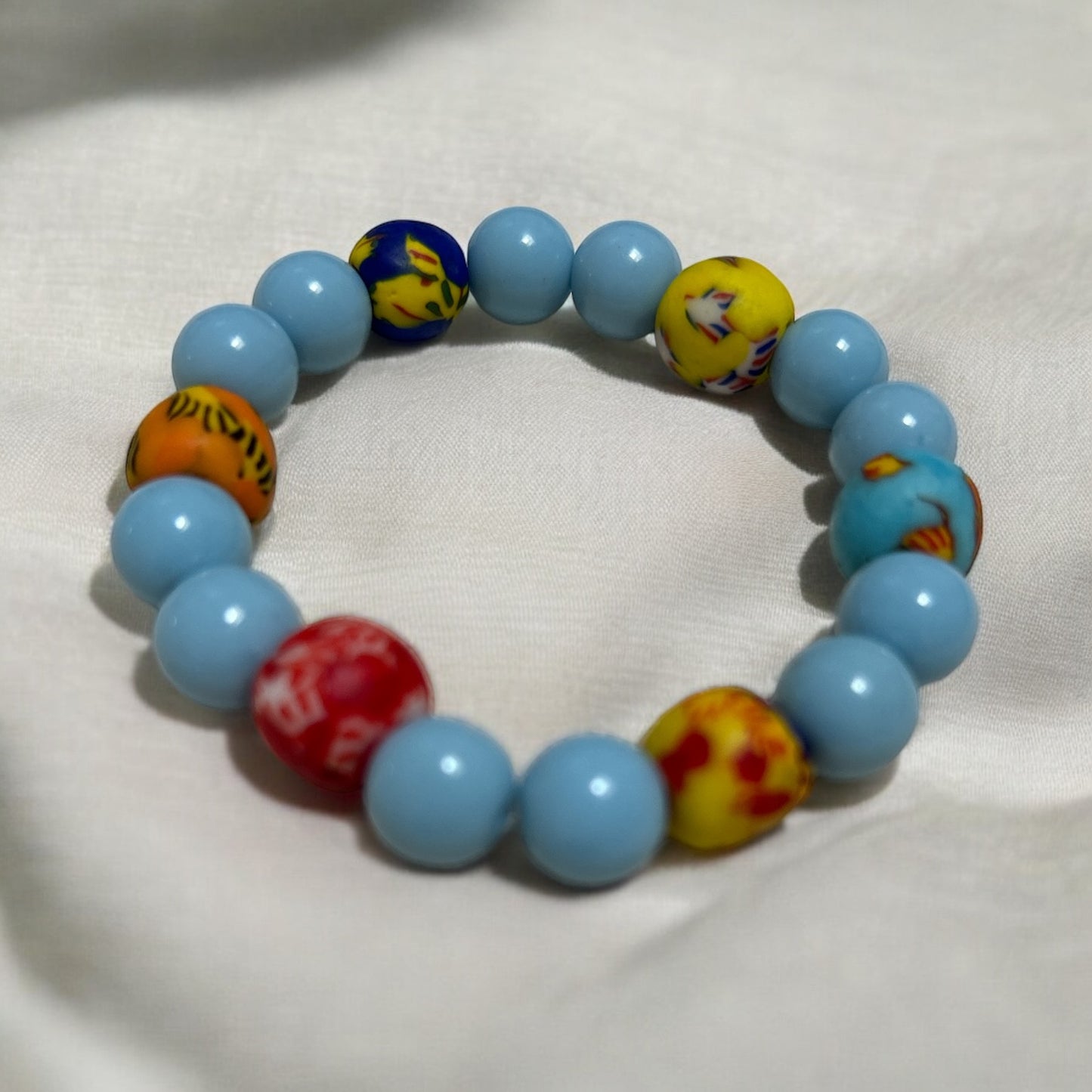 BRACELET KIDS Sky Blue Krobo Beads