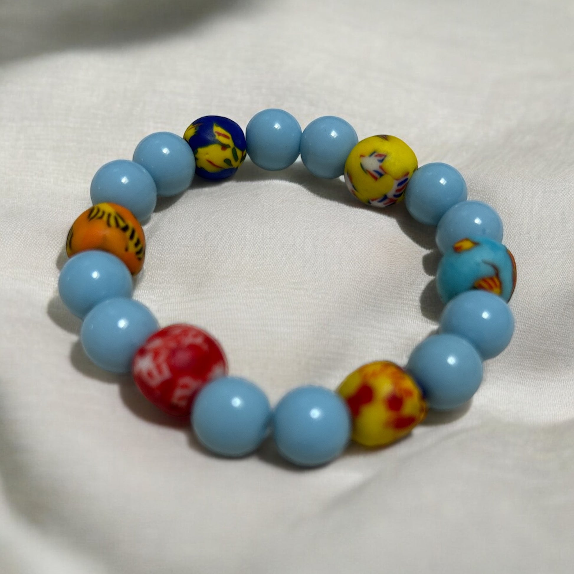 BRACELET KIDS Sky Blue Krobo Beads