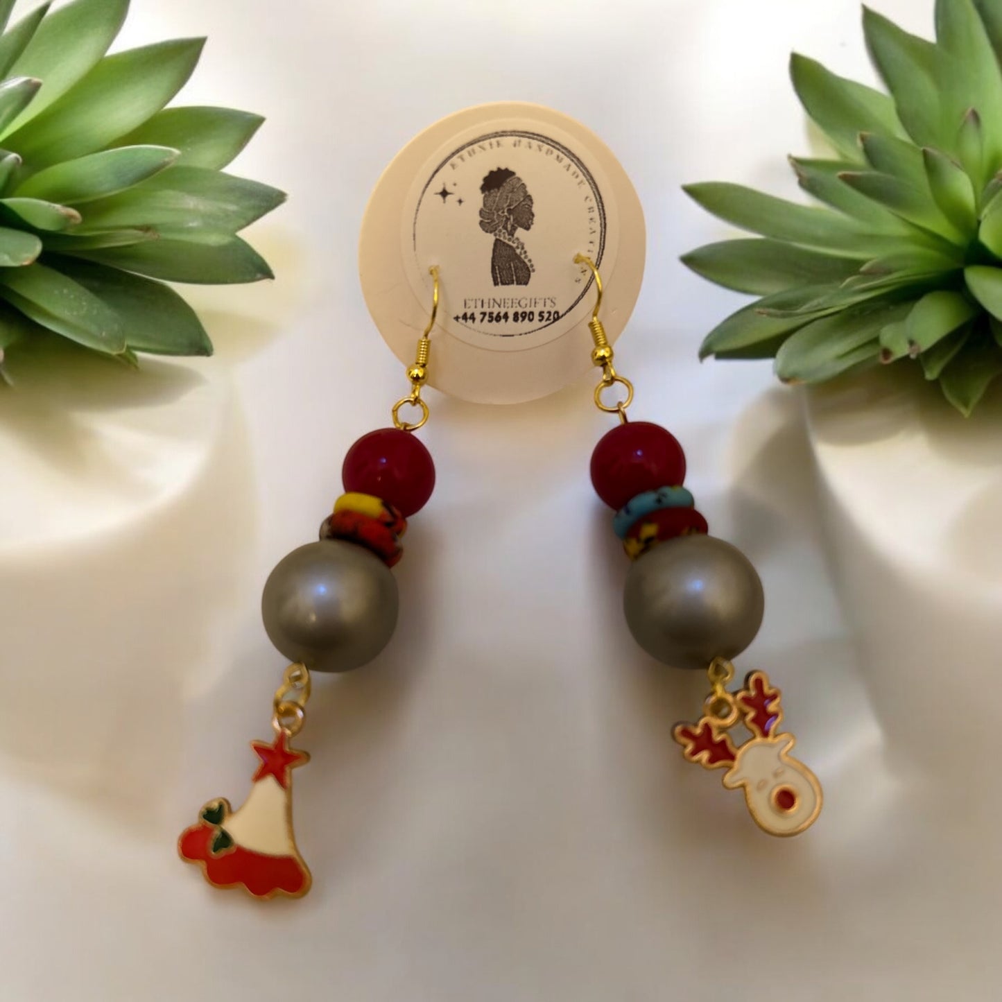 ETHNEEGIFTS XMAS Earrings Beads & Krobo