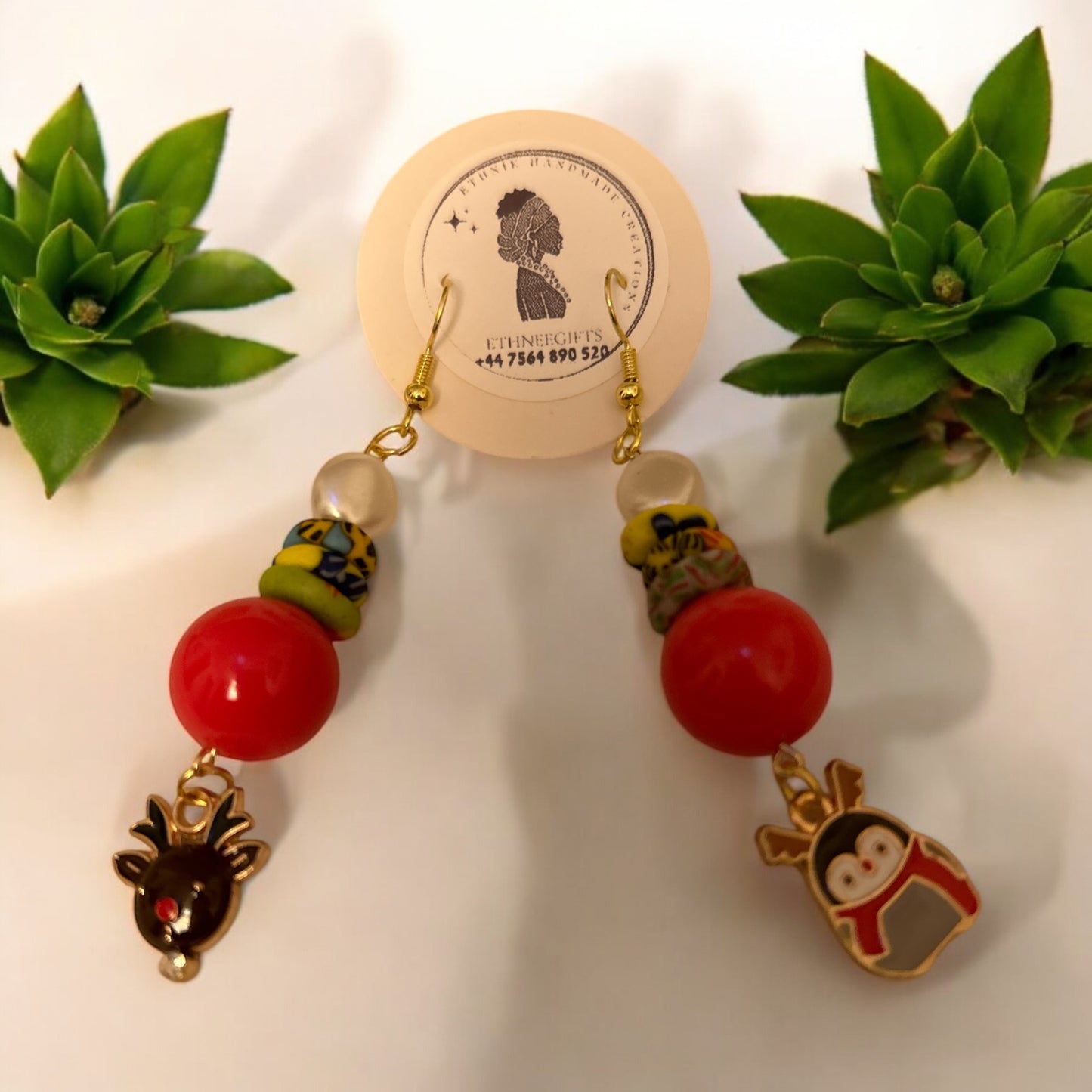 ETHNEEGIFTS XMAS Earrings Beads & Krobo