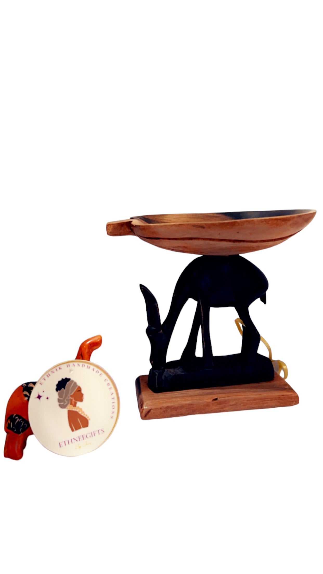 ETHNEEGIFTS - HOLDER WOOD GAZELLE COCOA SUPPORT