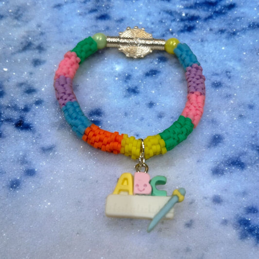 ETHNEEGIFTS - BRACELET KIDS Rainbow ALPHABET