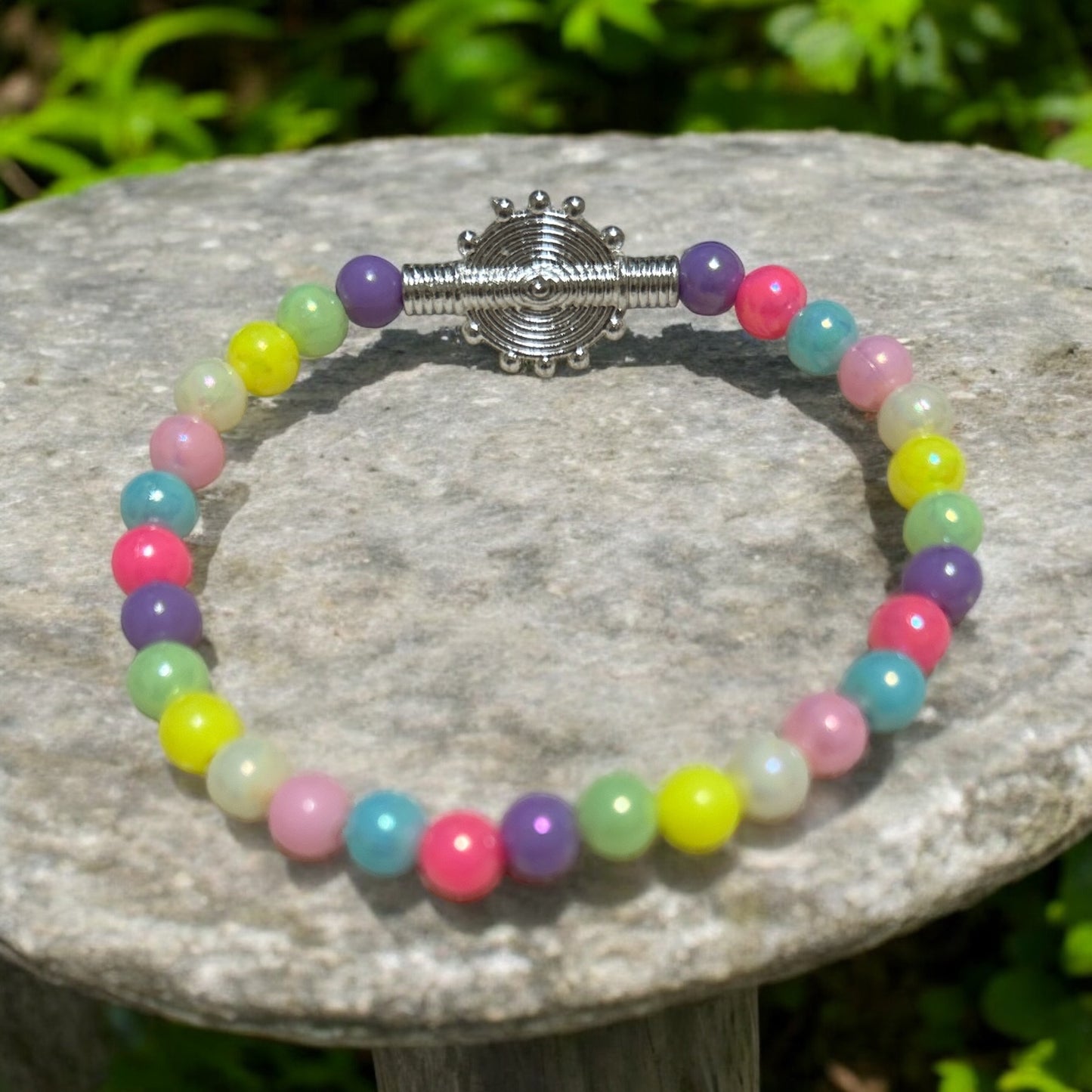 ETHNEEGIFTS - BRACELET KIDS Rainbow Silver