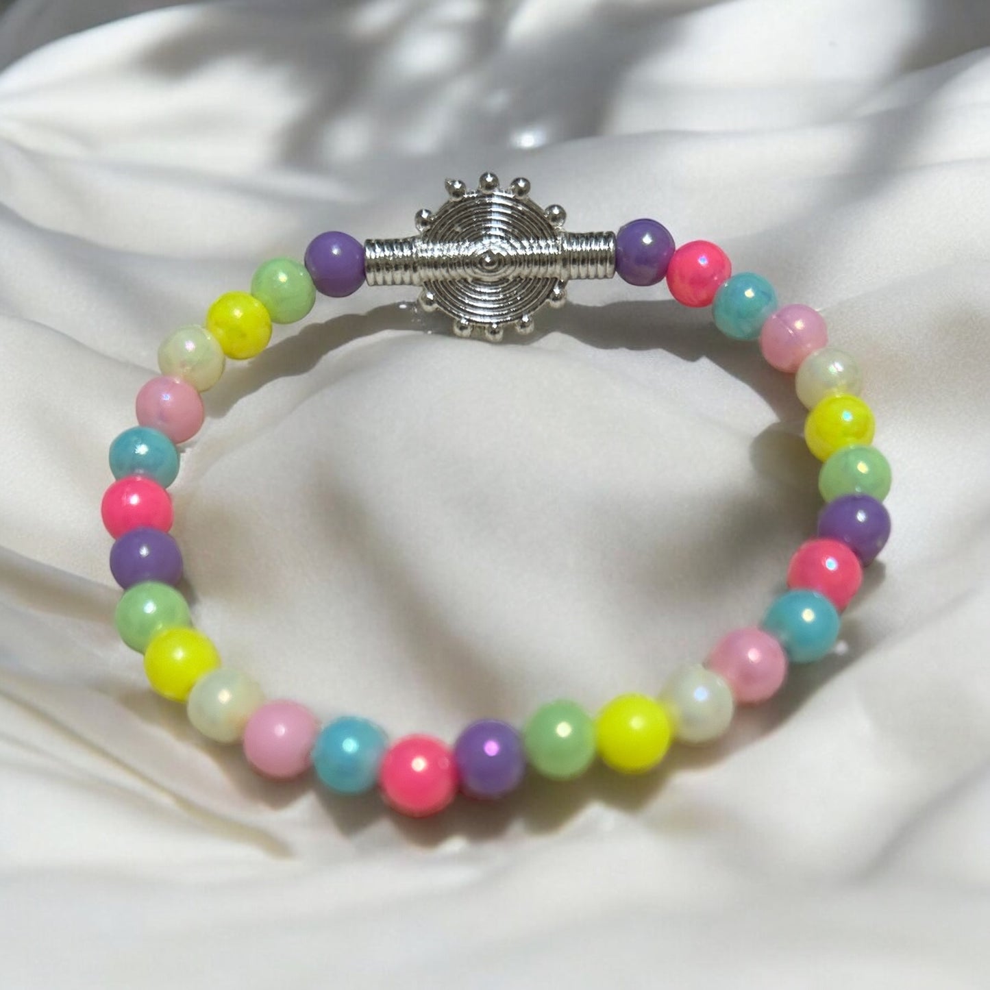 ETHNEEGIFTS - BRACELET KIDS Rainbow Silver