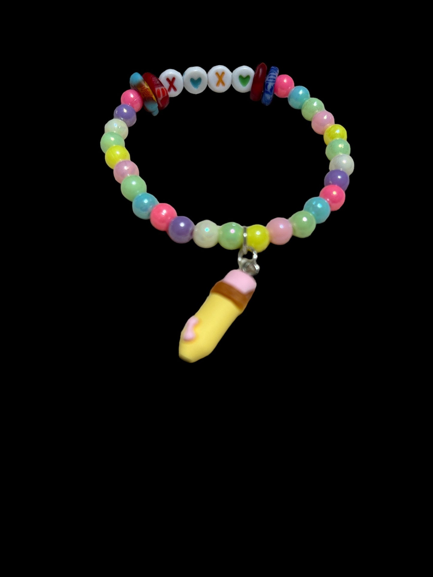 ETHNEEGIFTS - BRACELET KIDS Rainbow Krobo Flat Stones PENCIL