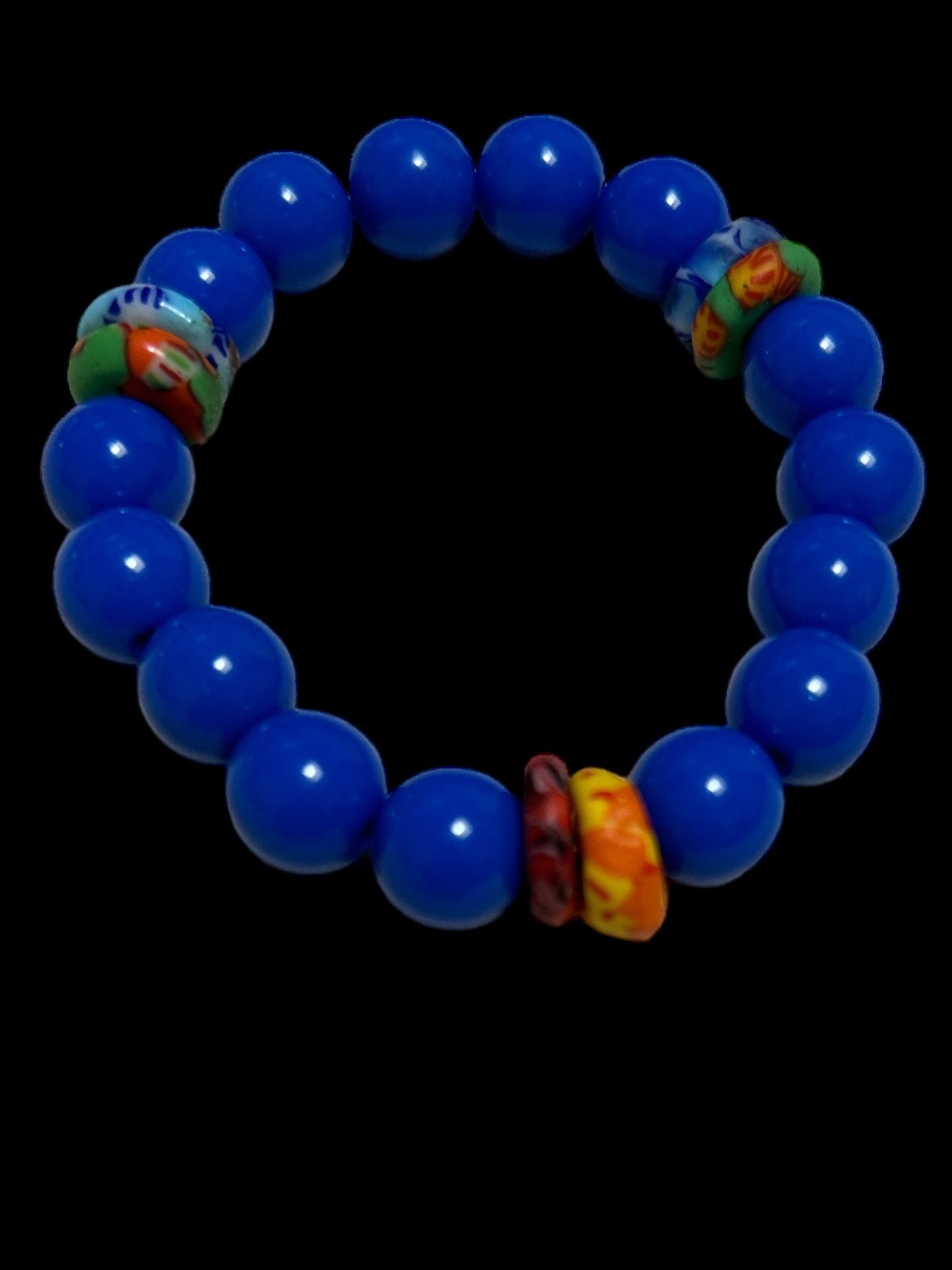 ETHNEEGIFTS - BRACELET KIDS Blue Krobo Flat Stones