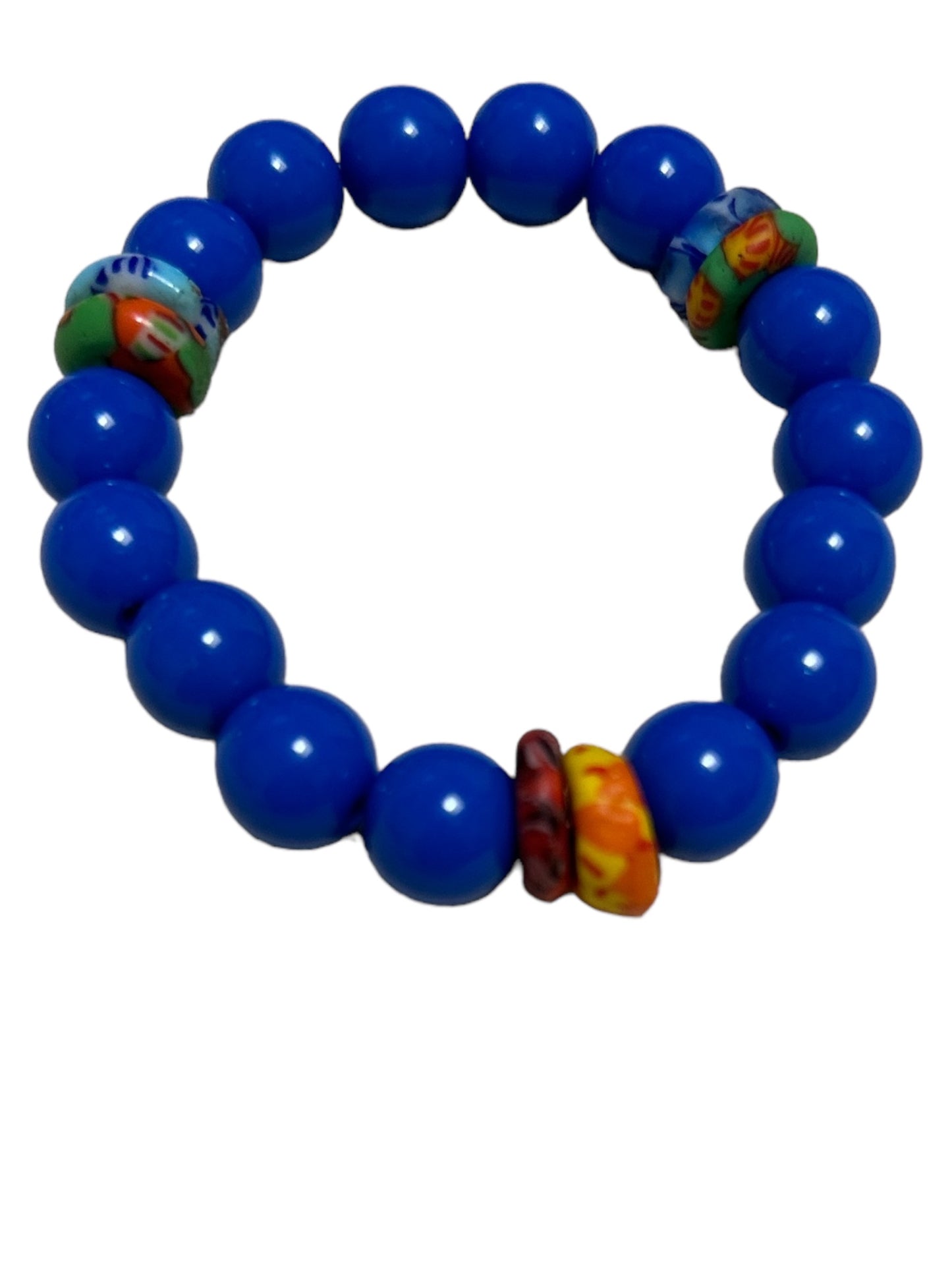 ETHNEEGIFTS - BRACELET KIDS Blue Krobo Flat Stones