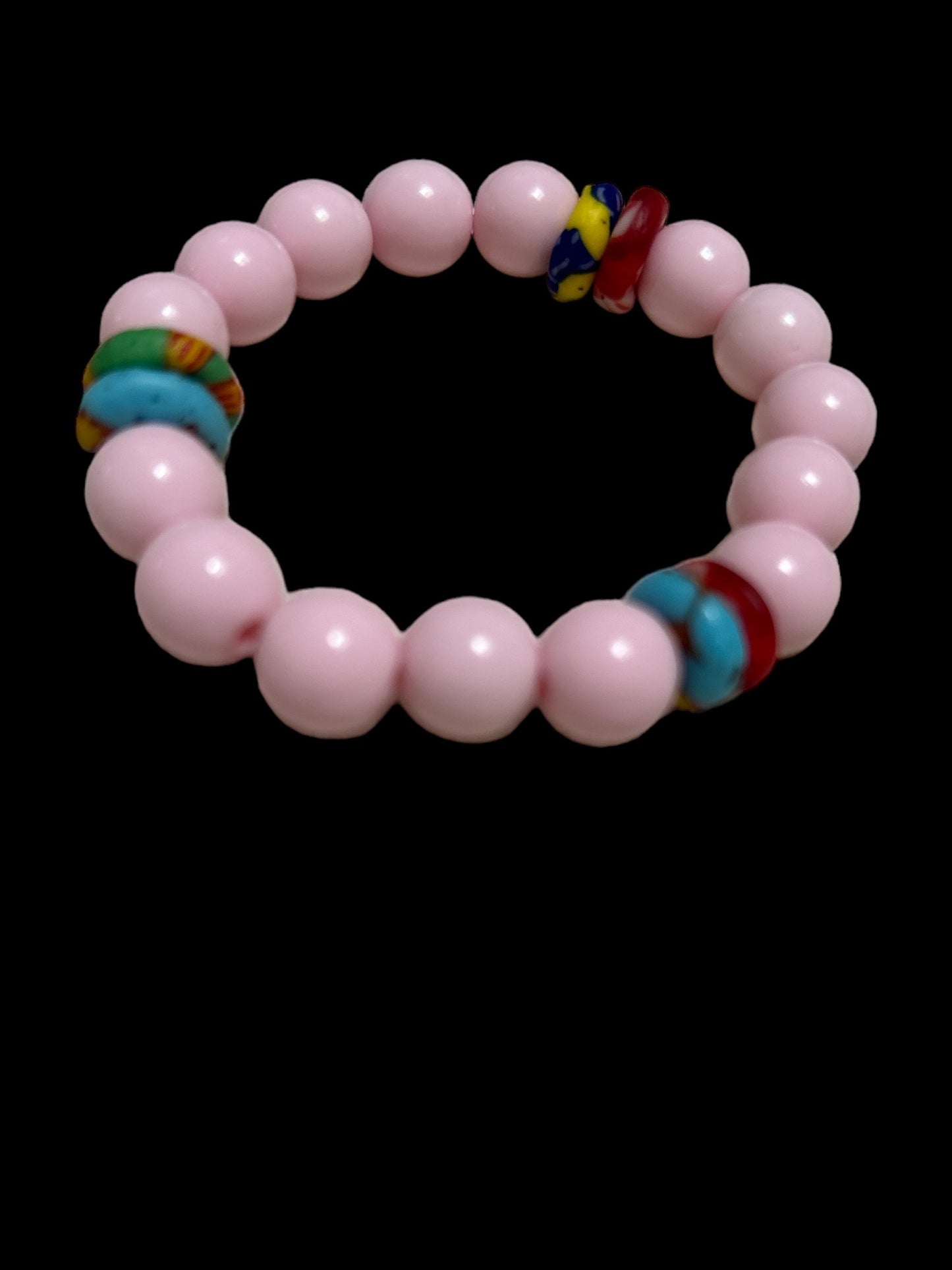 ETHNEEGIFTS - BRACELET KIDS Pink Krobo Flat Stones