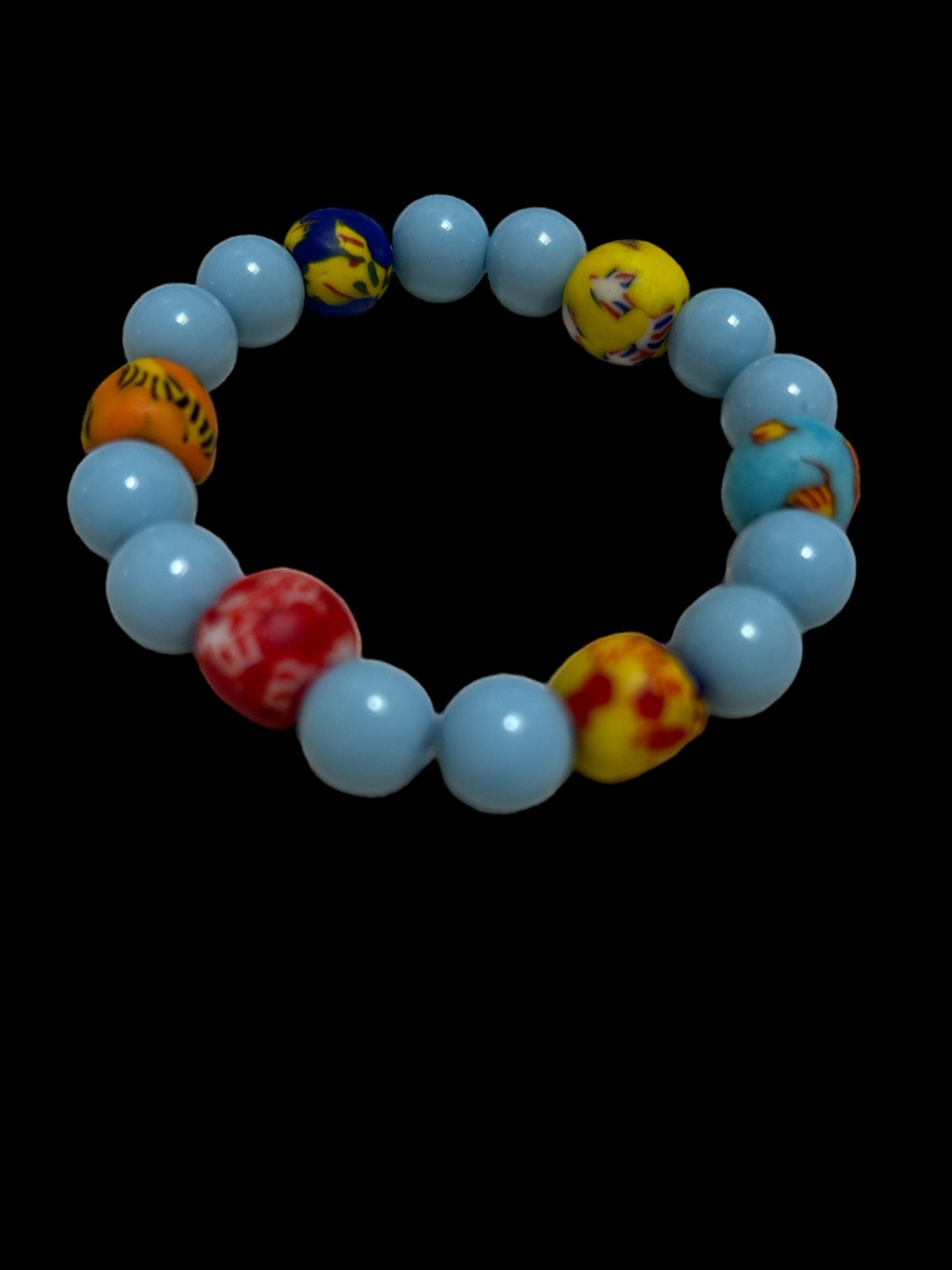 ETHNEEGIFTS - BRACELET KIDS Sky Blue Krobo Beads