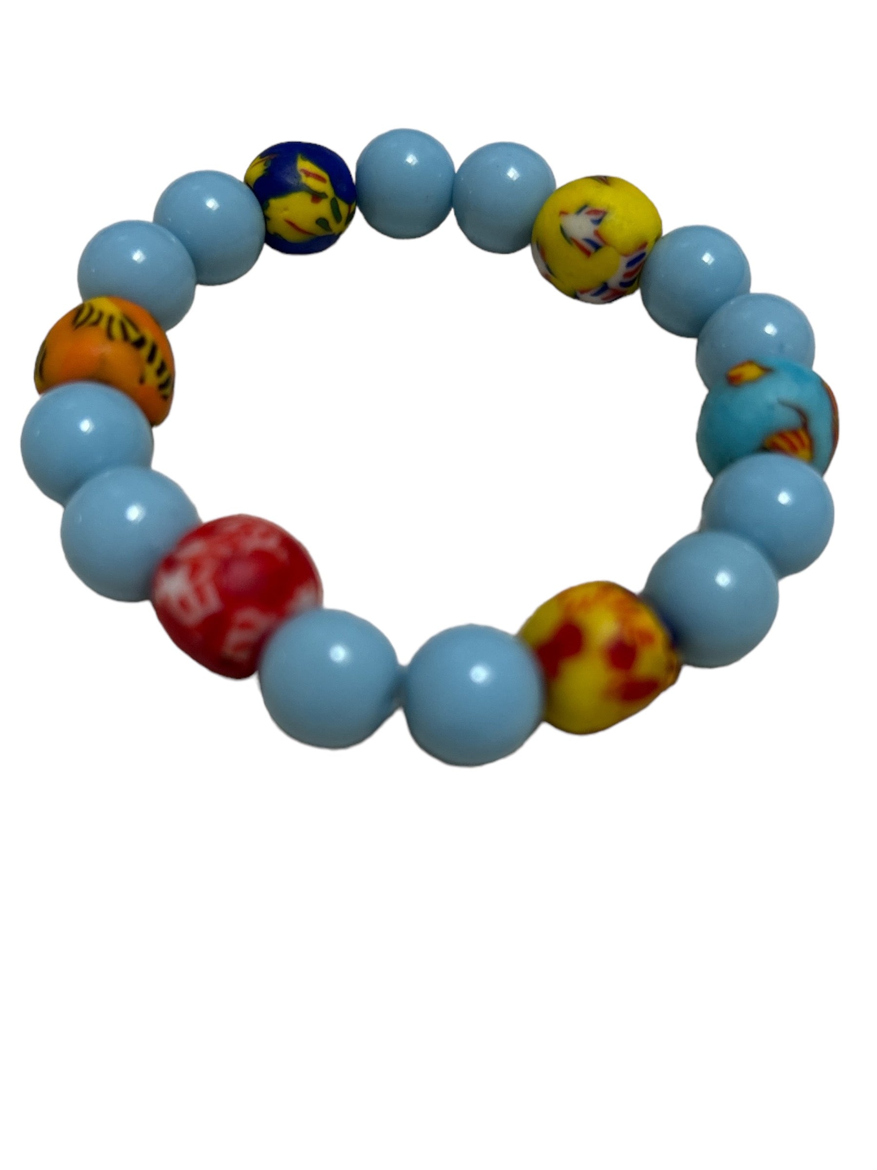 ETHNEEGIFTS - BRACELET KIDS Sky Blue Krobo Beads