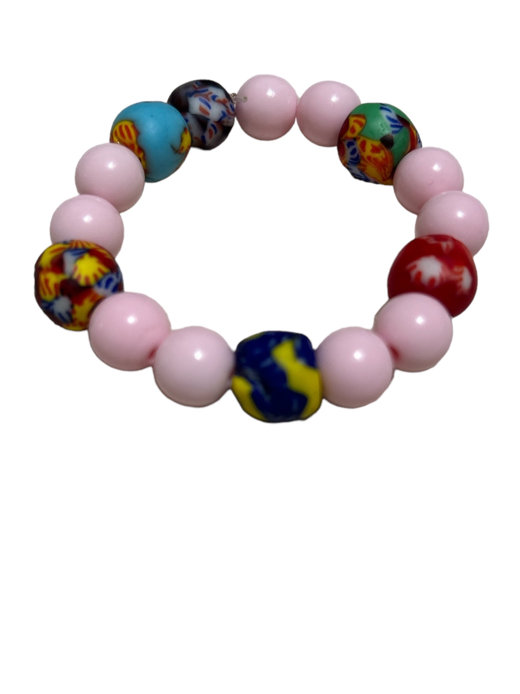 ETHNEEGIFTS - BRACELET KIDS Pink Krobo Beads