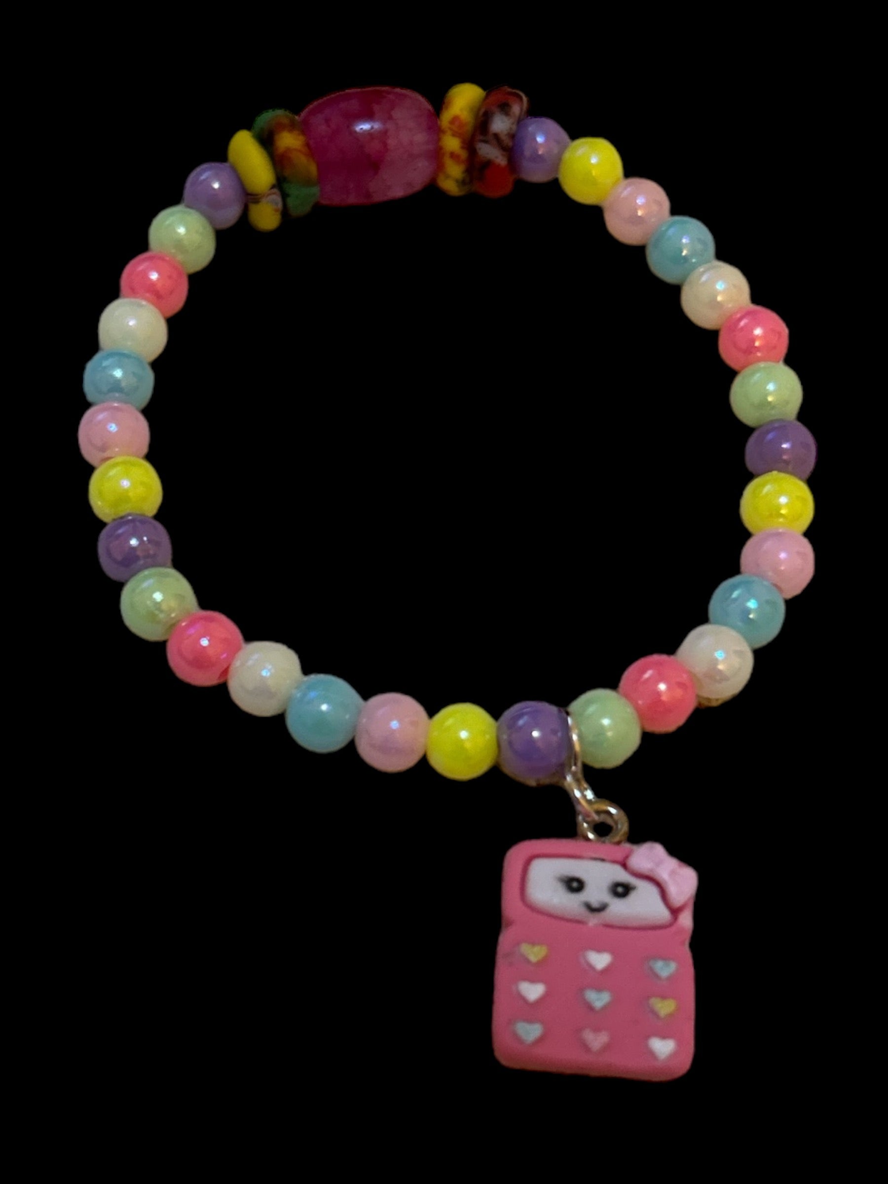 ETHNEEGIFTS - BRACELET KIDS Rainbow Krobo Flat Stones CALCULATOR