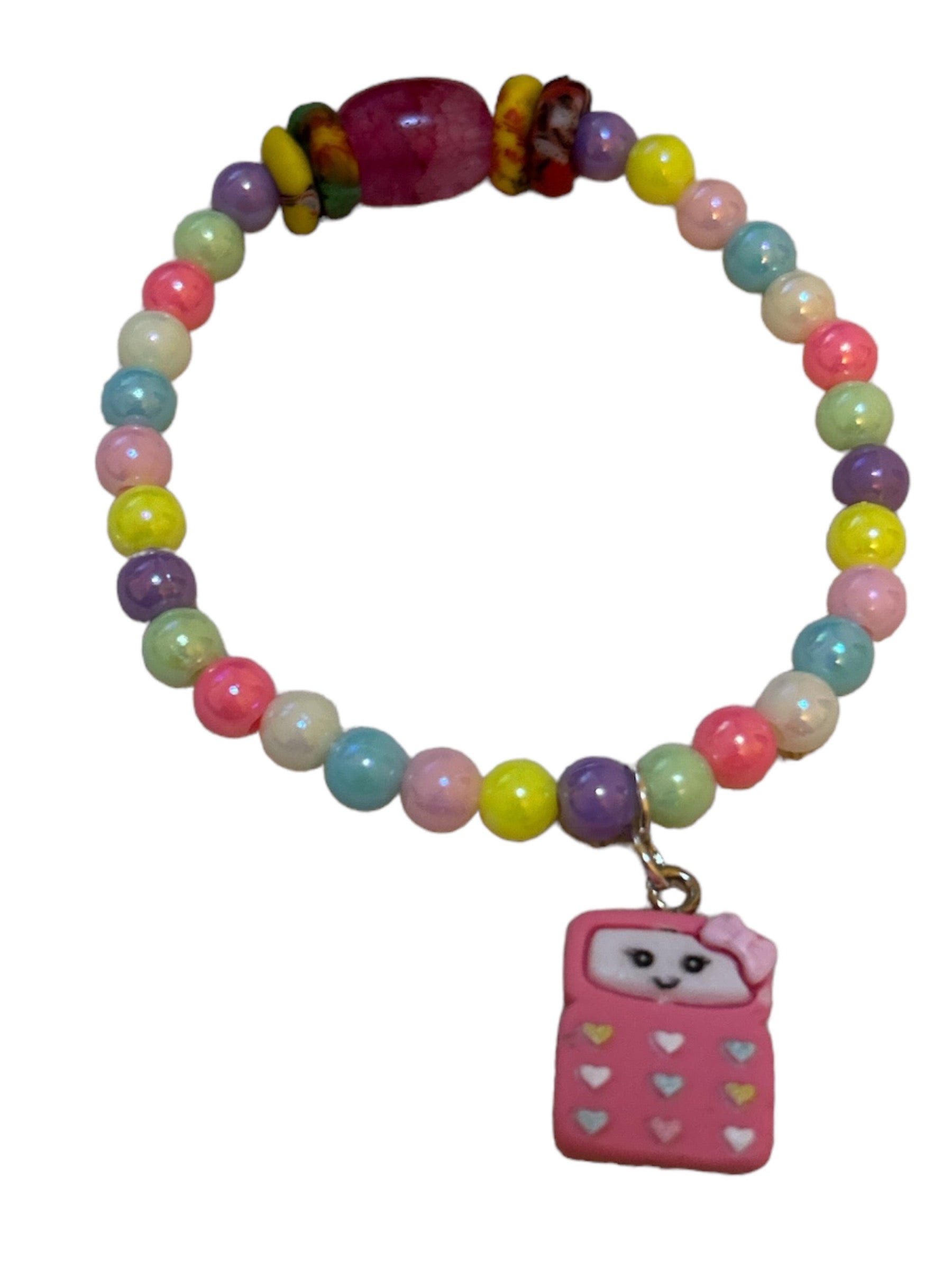 ETHNEEGIFTS - BRACELET KIDS Rainbow Krobo Flat Stones CALCULATOR