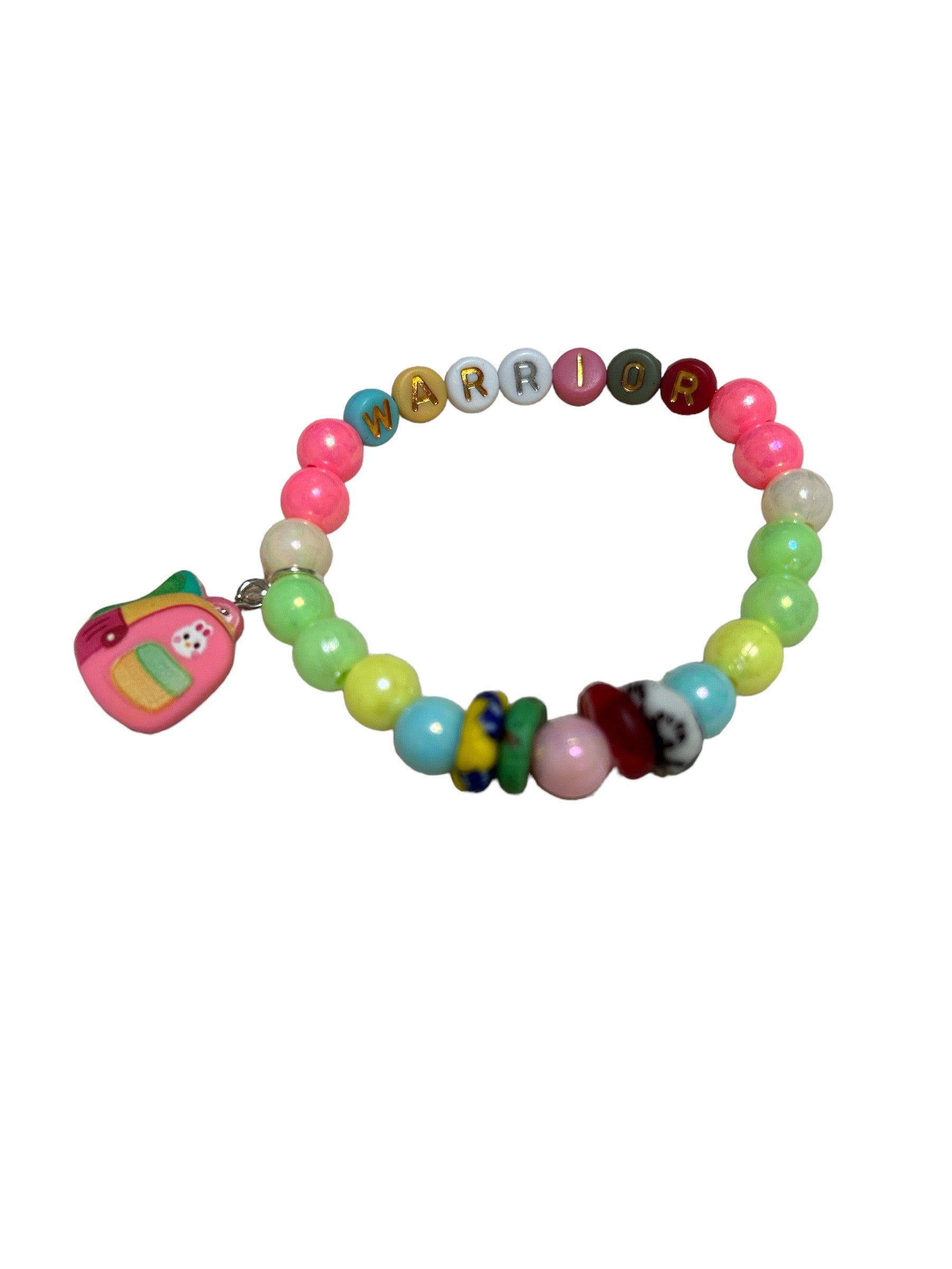 ETHNEEGIFTS - BRACELET KIDS Rainbow Krobo Flat Stones WARRIOR BACKPACK